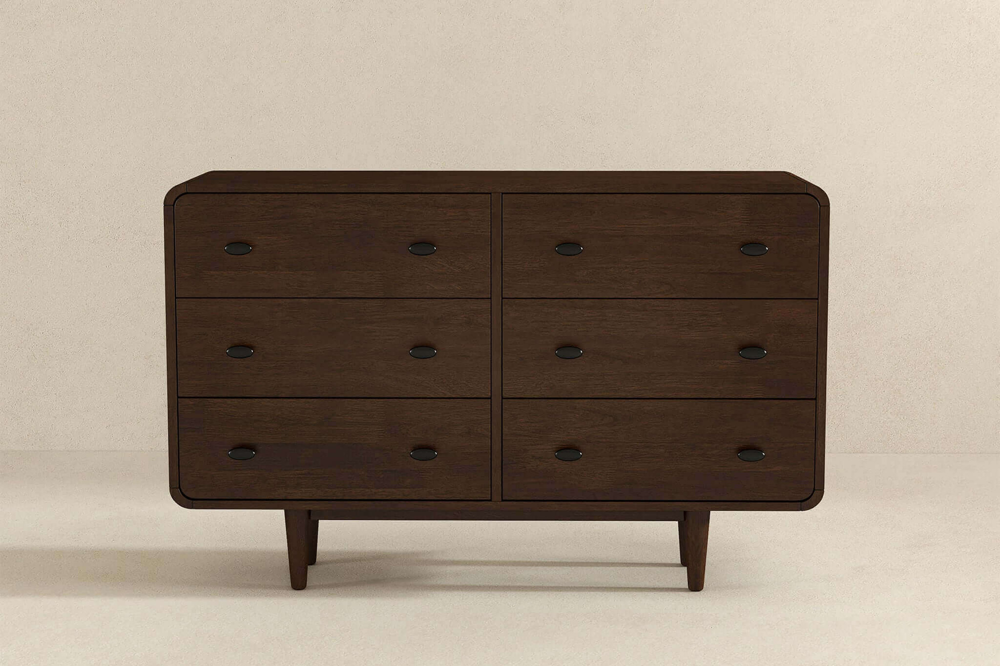 Ashcroft Alexa Mid-Century Modern Dresser with 6 Drawers - Brown