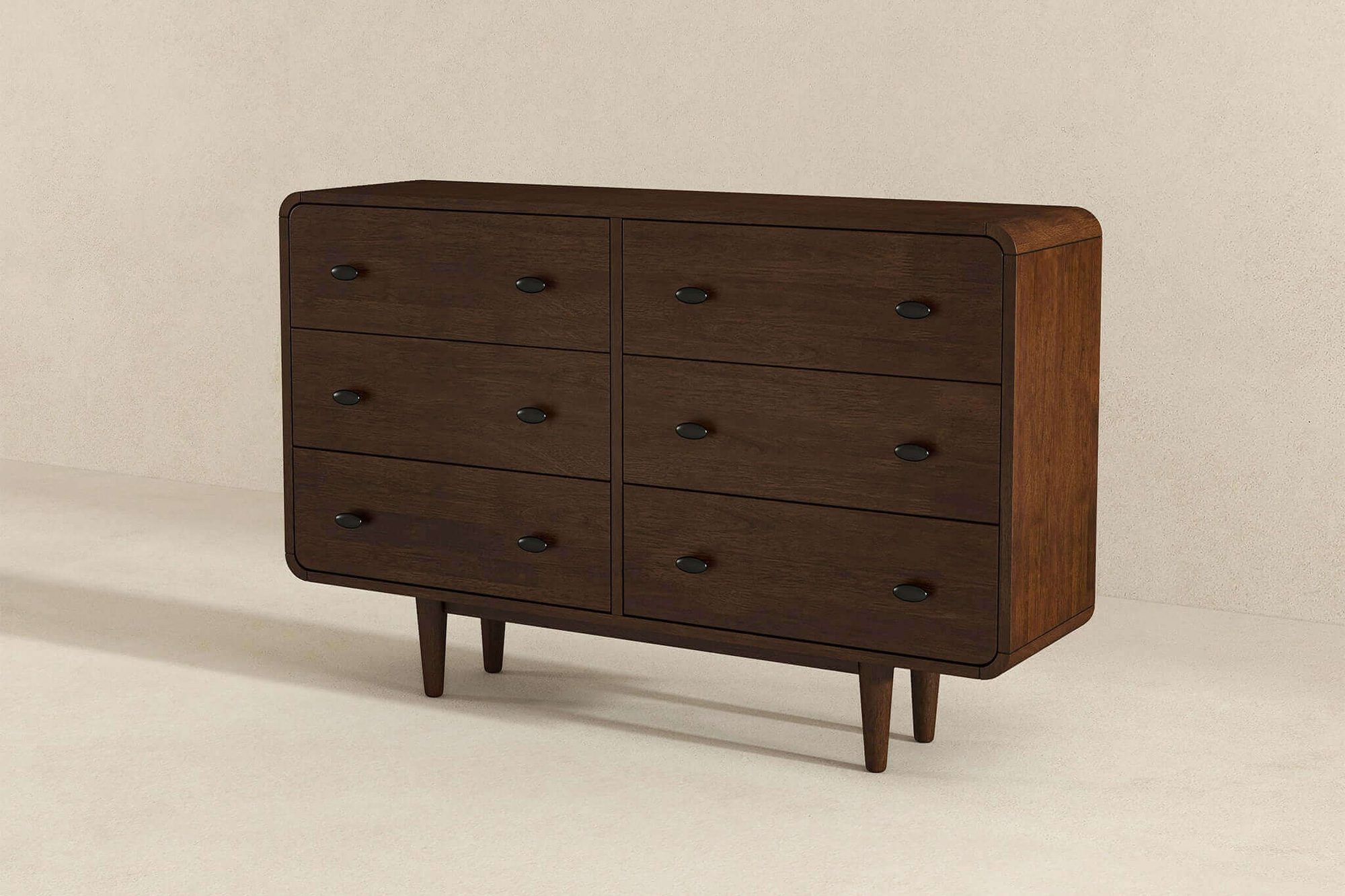 Ashcroft Alexa Mid-Century Modern Dresser with 6 Drawers - Brown