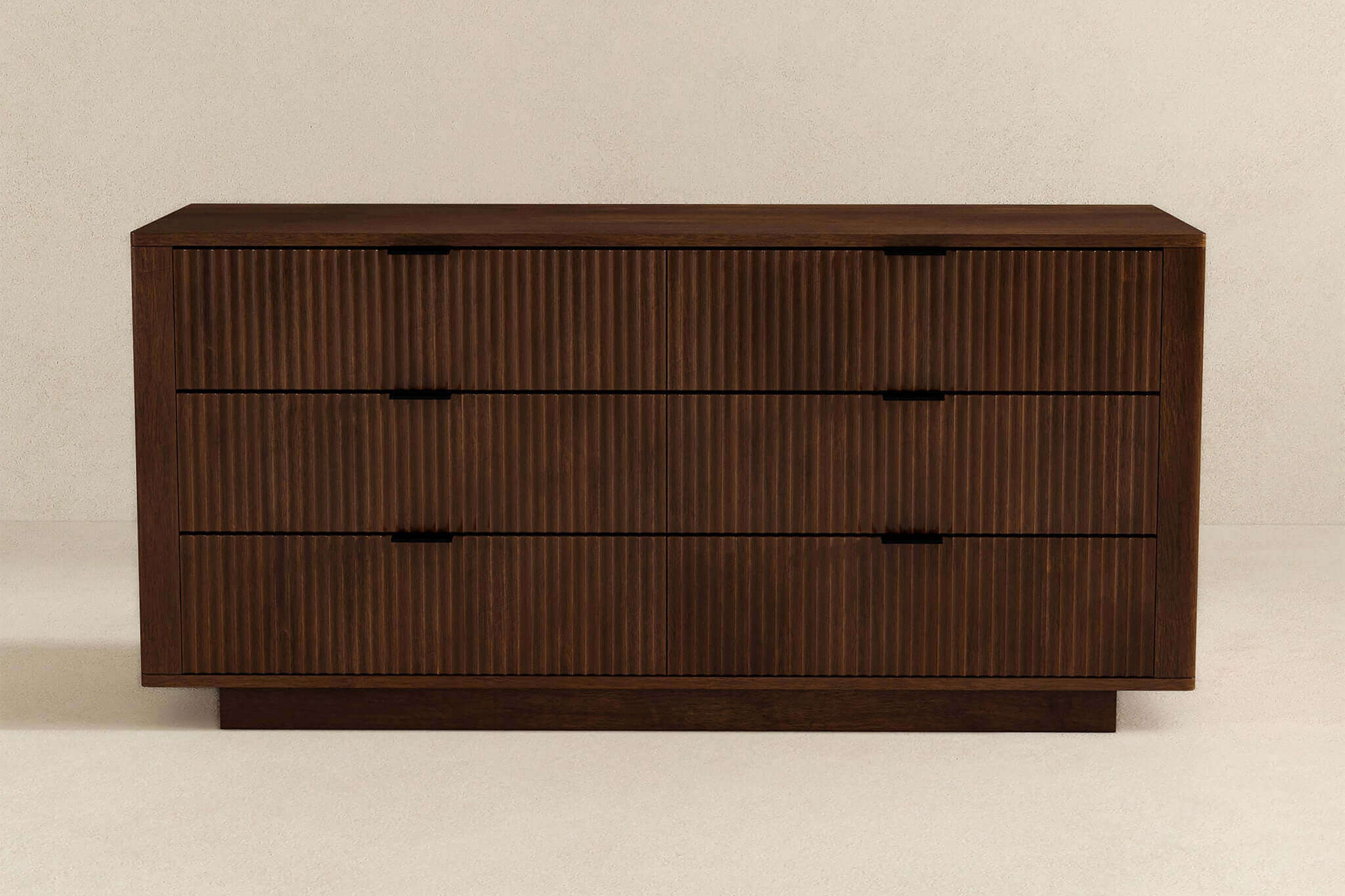 Ashcroft - Lola Mid-Century Modern Walnut Dresser with 6 Drawers in Walnut