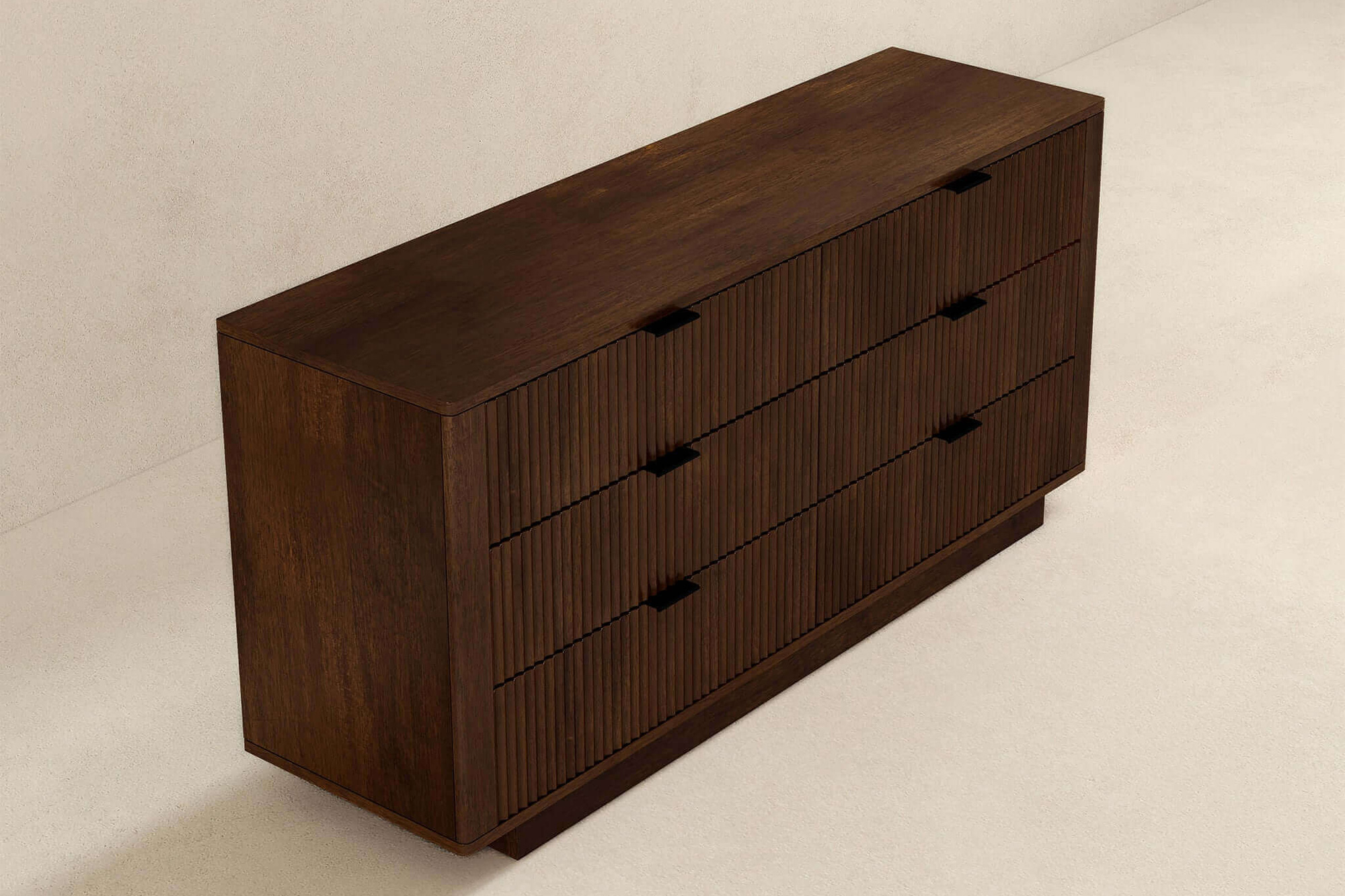 Ashcroft - Lola Mid-Century Modern Walnut Dresser with 6 Drawers in Walnut