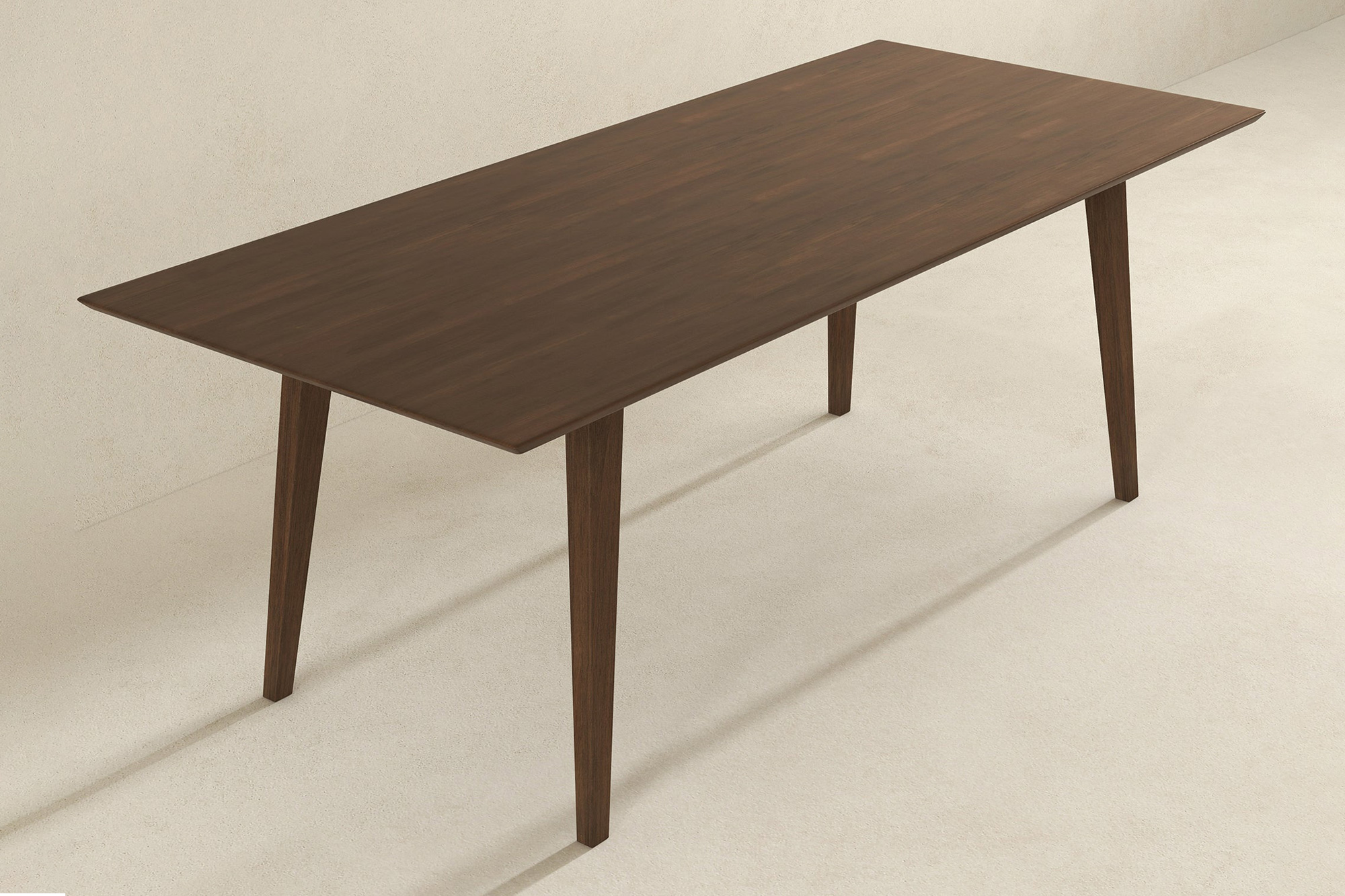 Ashcroft Levi Modern Style Solid Wood Rectangular Dining Kitchen Table - Walnut, 86"