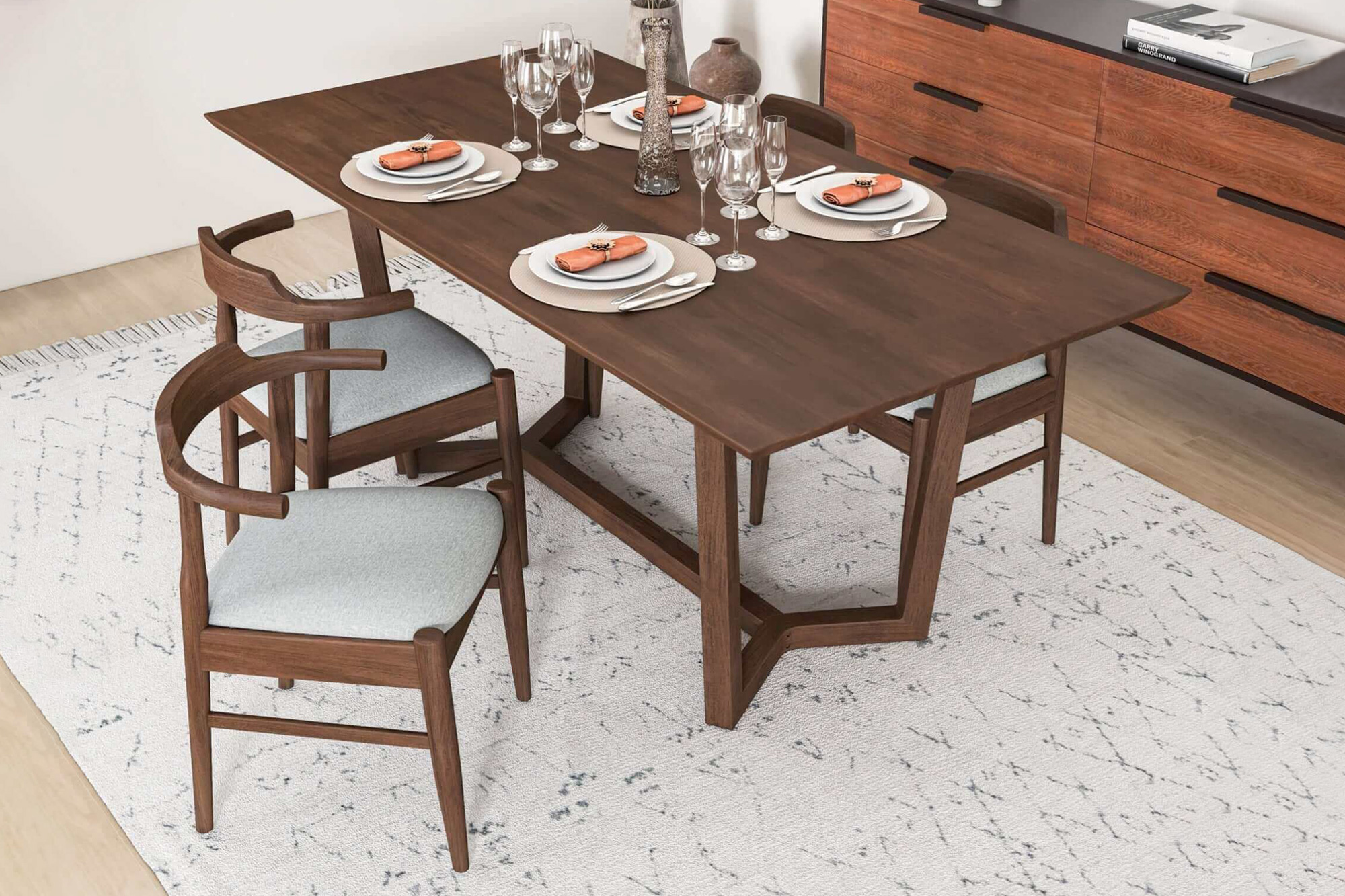 Ashcroft - Marina Solid Wood Dining Table in Brown