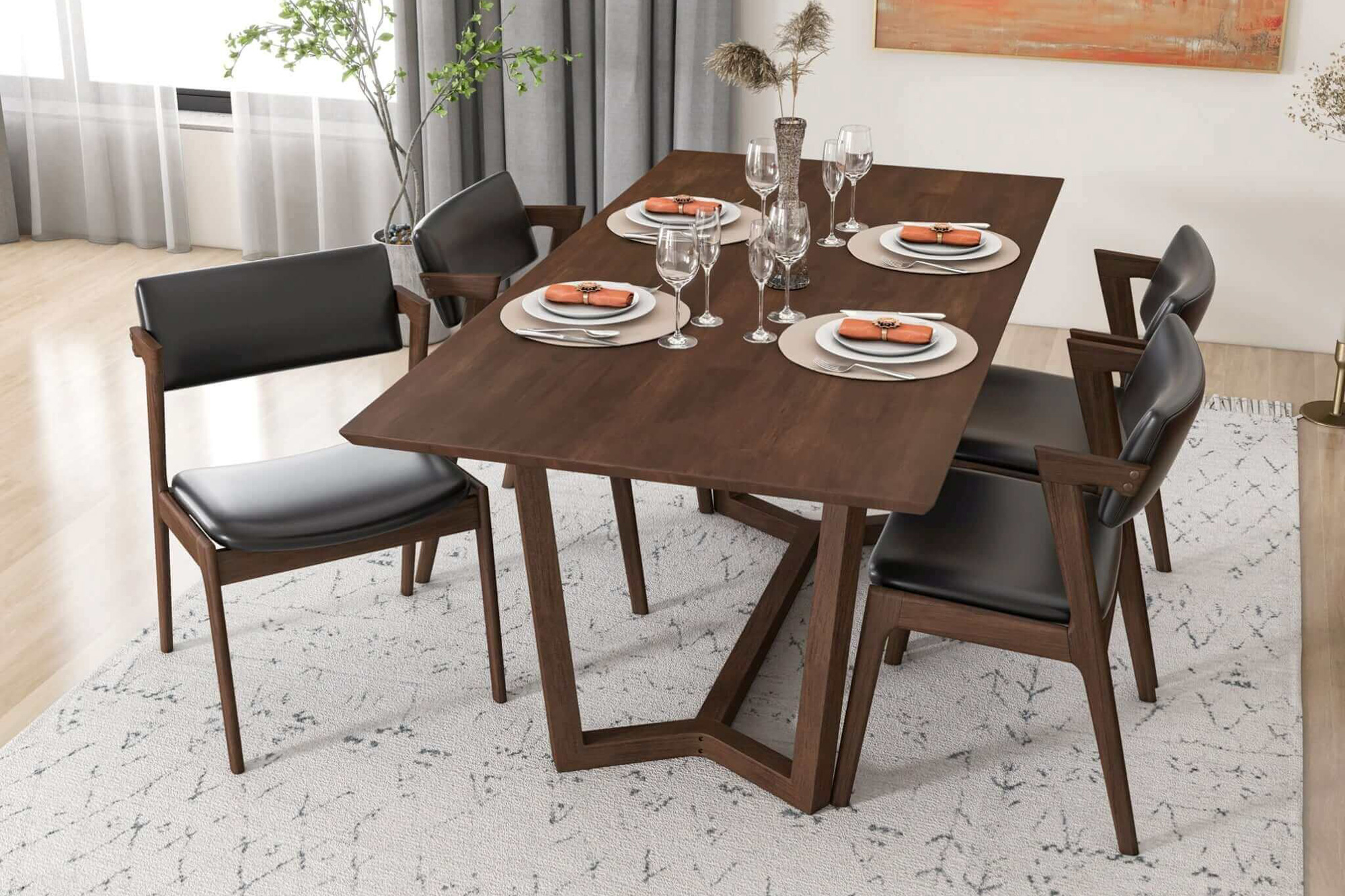 Ashcroft - Marina Solid Wood Dining Table in Brown