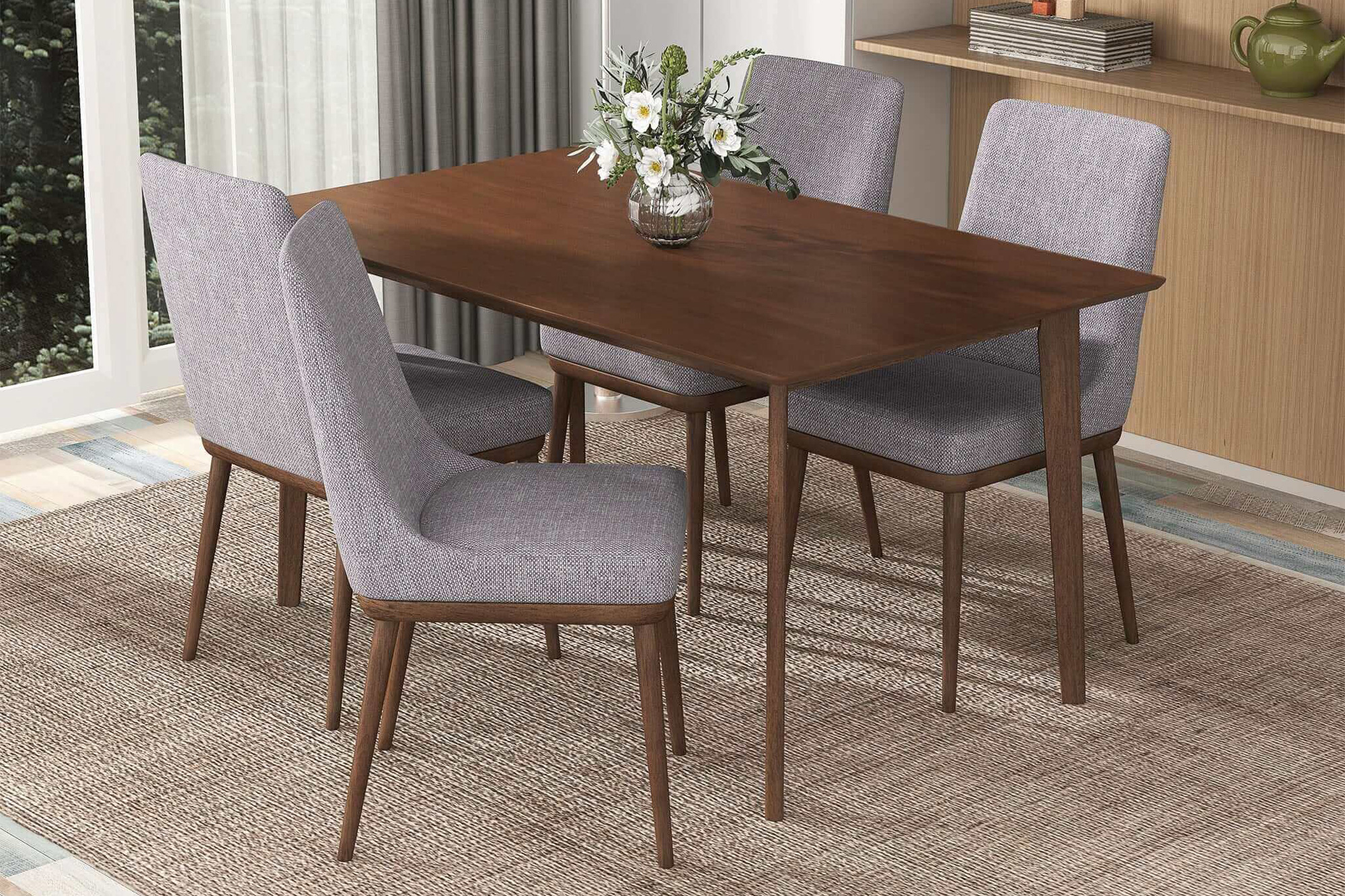 Ashcroft 47" Carlos Solid Wood Dining Table - Brown