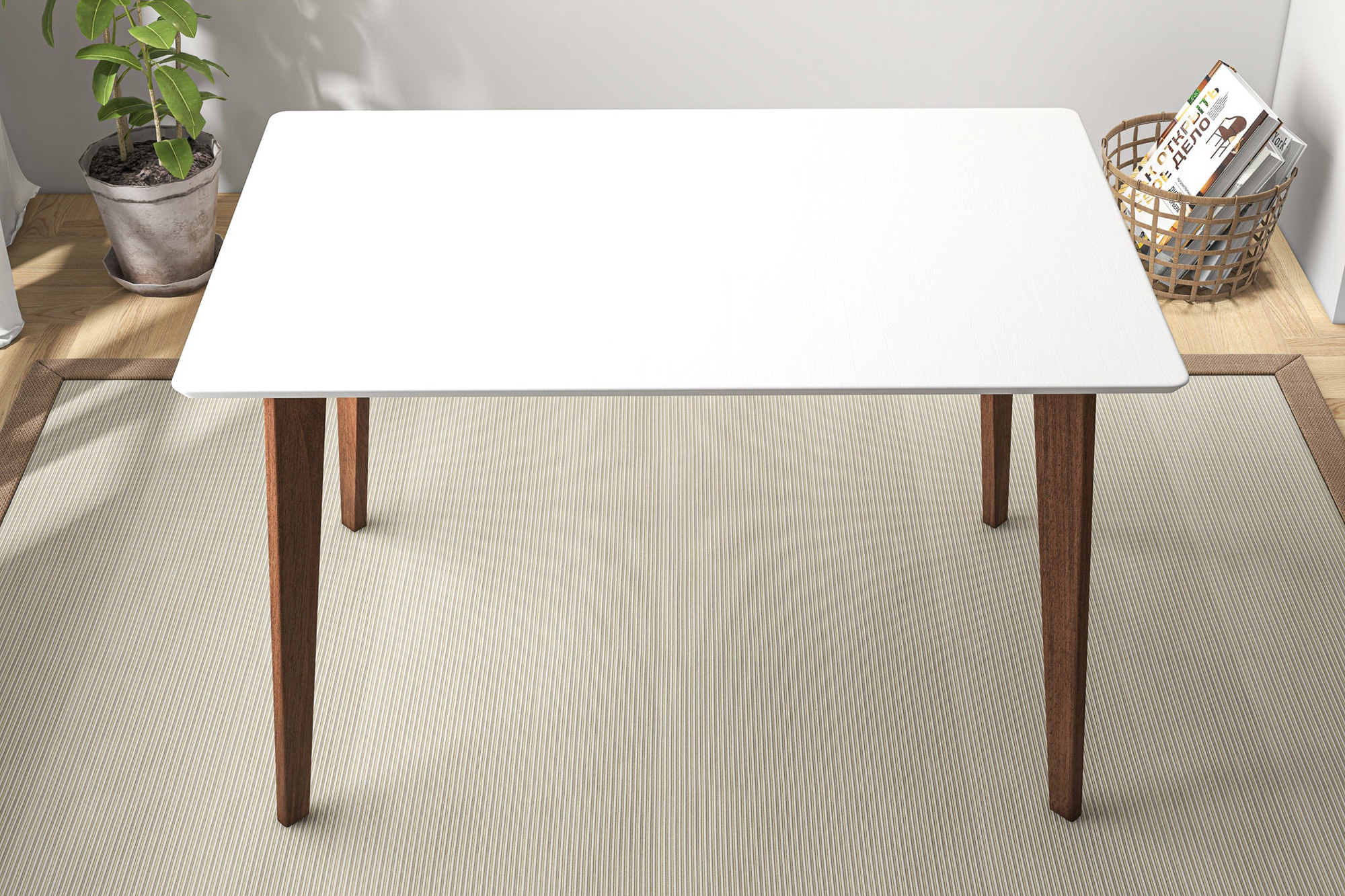 Ashcroft 47" Carlos Solid Wood Dining Table - White