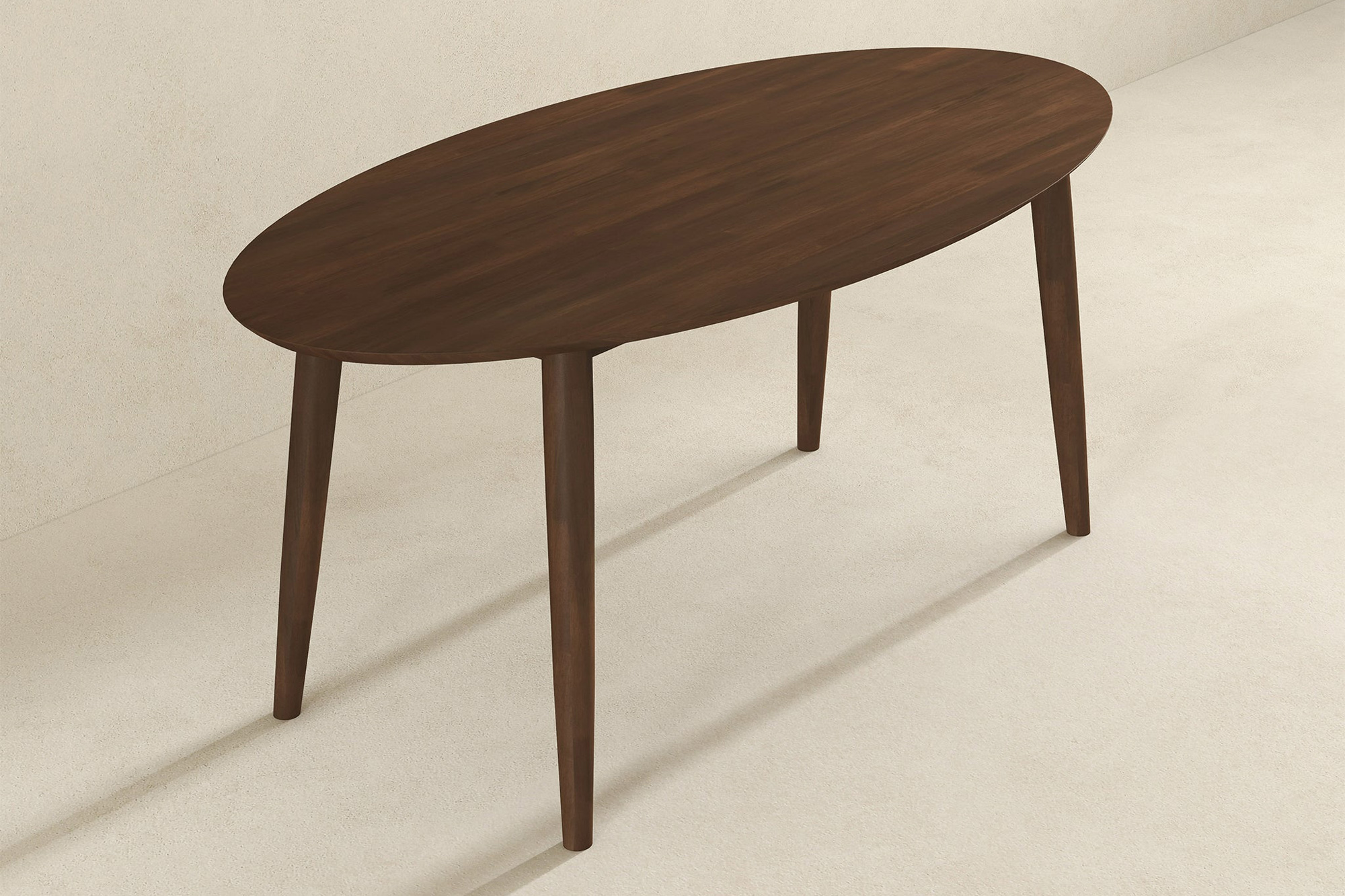 Ashcroft Ada Mid-Century Modern Style Solid Wood Walnut Oval Dining Table - Walnut