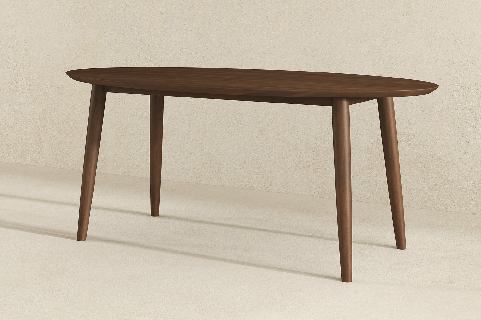 Ashcroft Ada Mid-Century Modern Style Solid Wood Walnut Oval Dining Table - Walnut