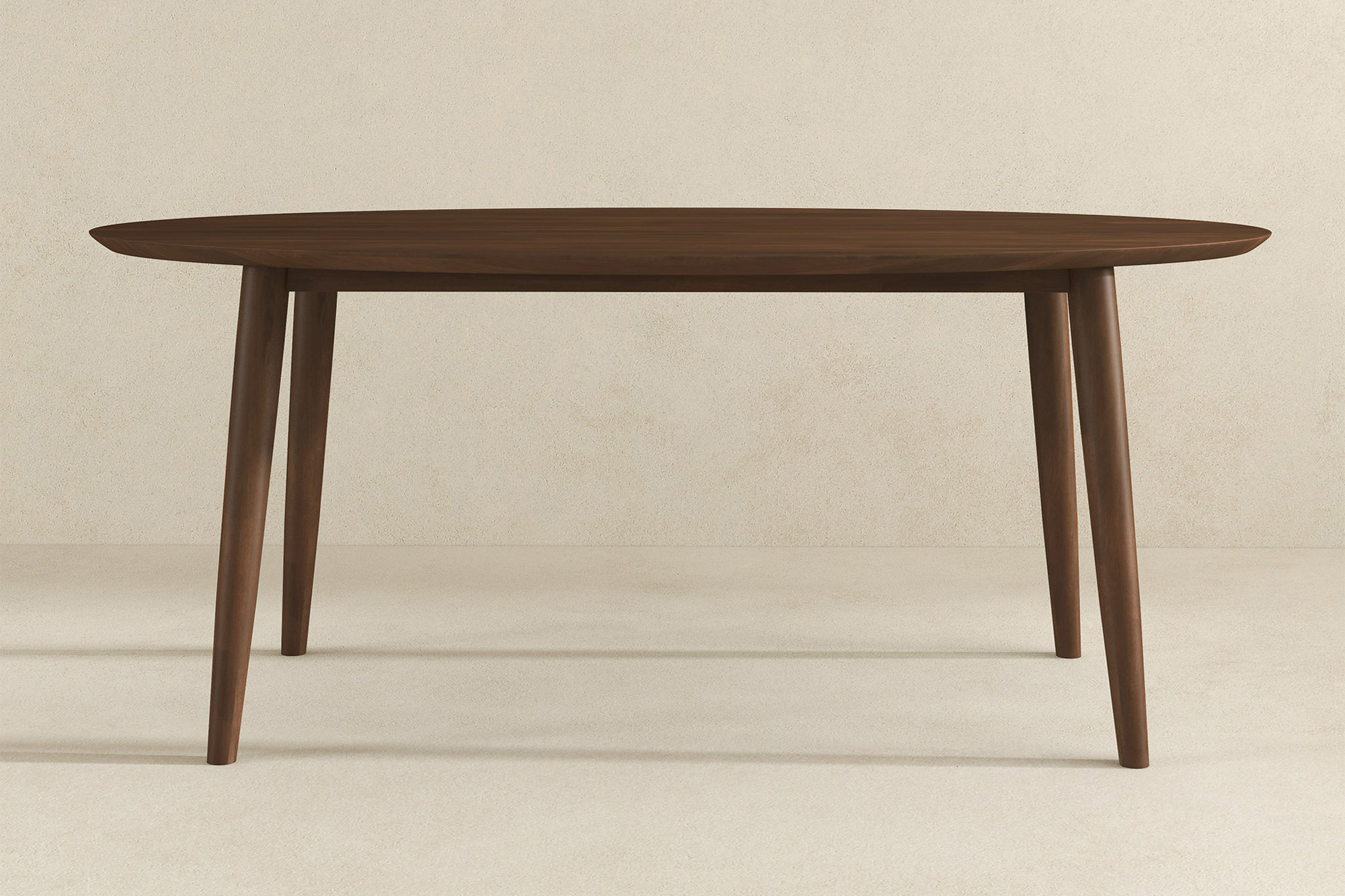 Ashcroft Ada Mid-Century Modern Style Solid Wood Walnut Oval Dining Table - Walnut