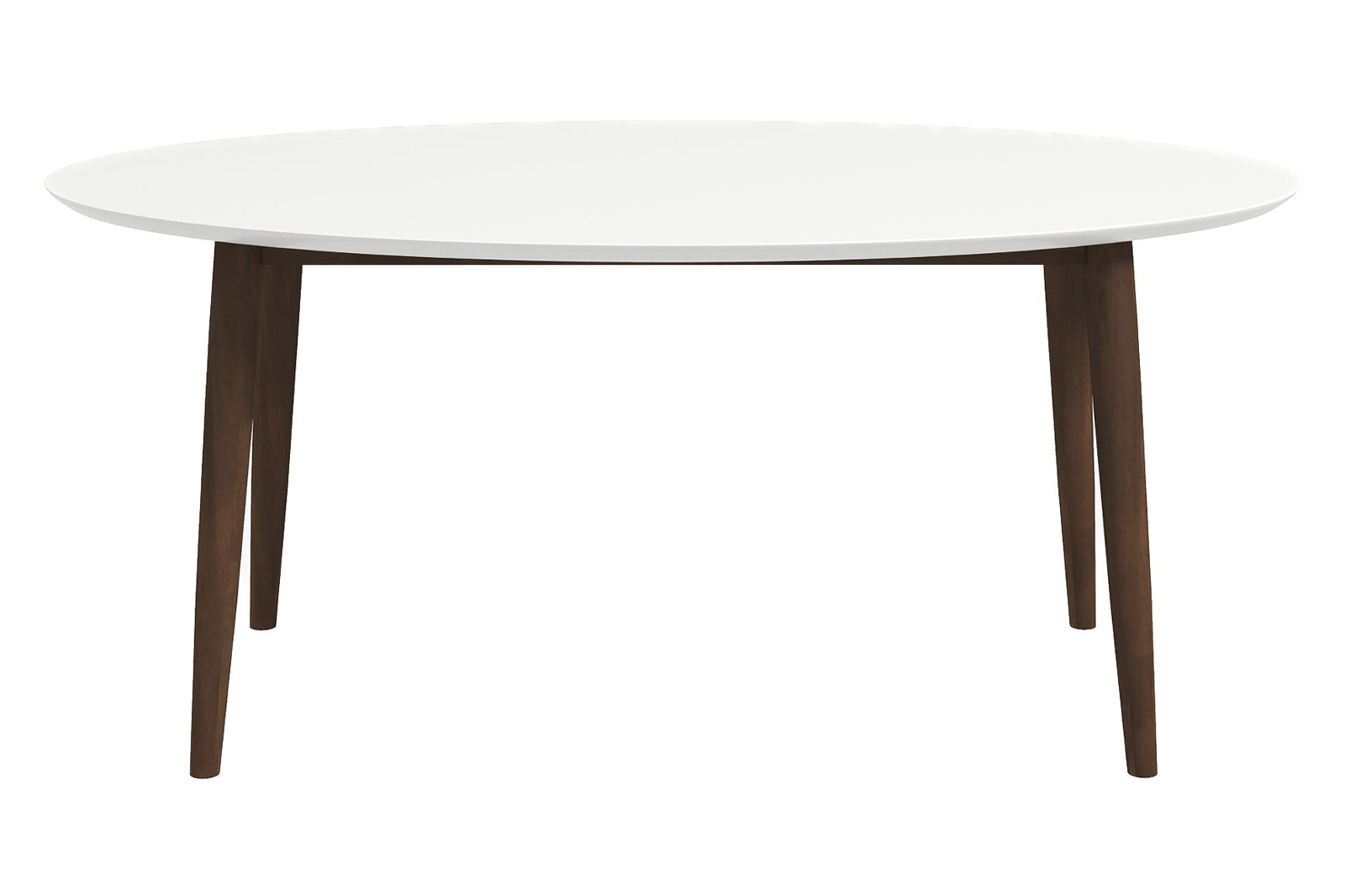 Ashcroft Ada Mid-Century Modern Style Solid Wood Walnut Oval Dining Table - White