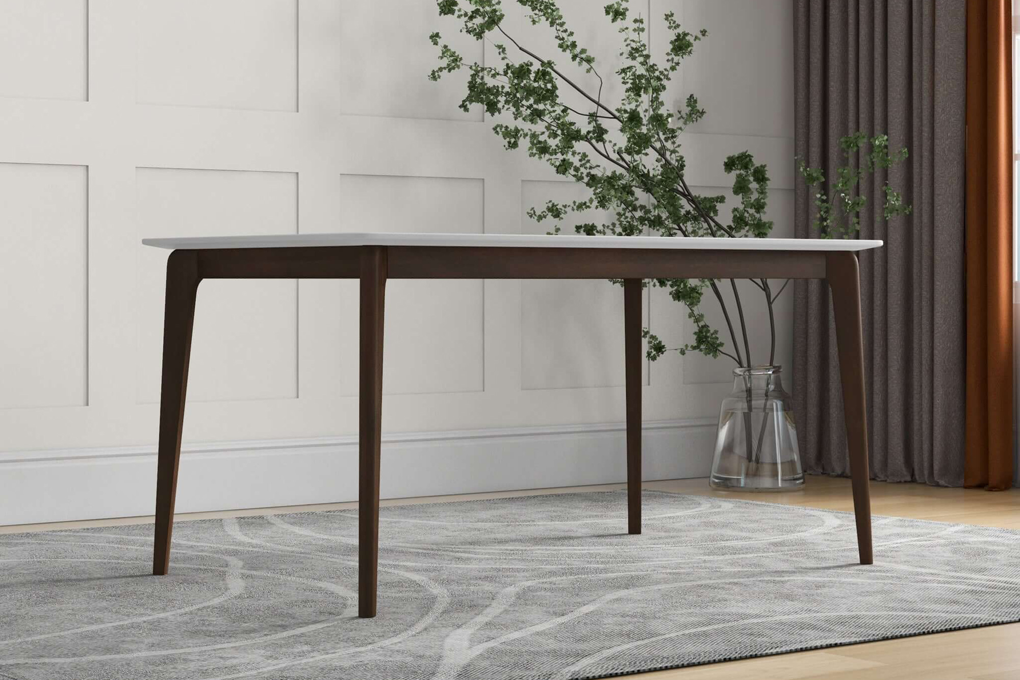 Ashcroft - Lindsey Solid Wood White Top Dining Table