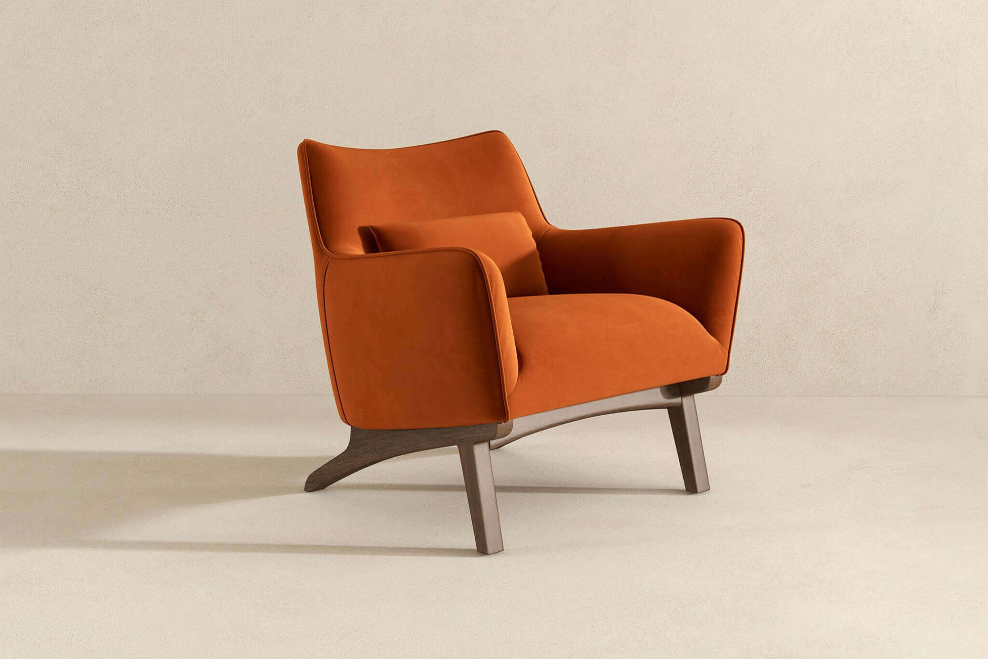 Ashcroft™ Brayden Mid-Century Modern Velvet Armchair - Burnt Orange