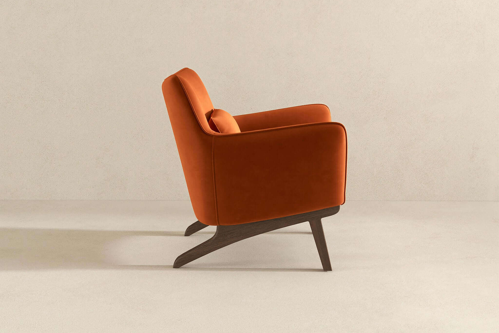 Ashcroft™ Brayden Mid-Century Modern Velvet Armchair - Burnt Orange