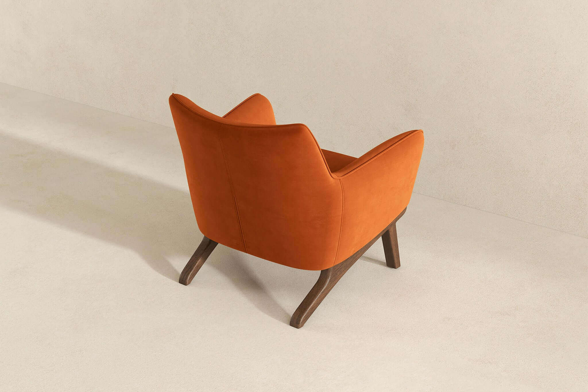 Ashcroft™ Brayden Mid-Century Modern Velvet Armchair - Burnt Orange