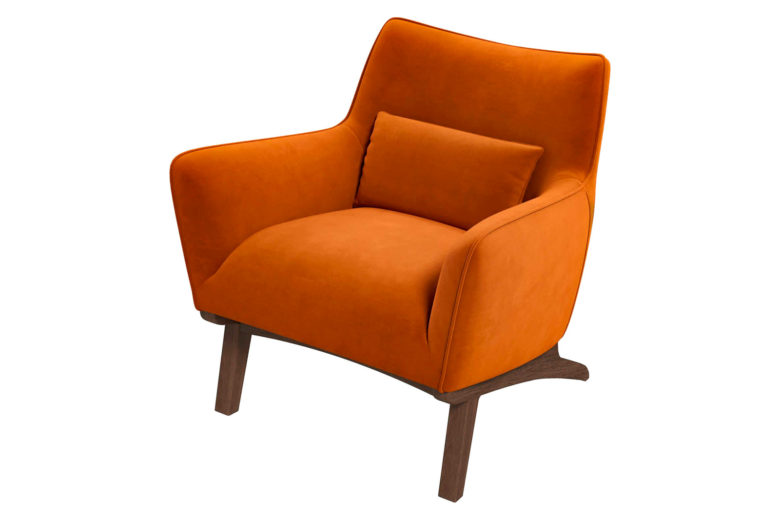 Ashcroft™ Brayden Mid-Century Modern Velvet Armchair - Burnt Orange