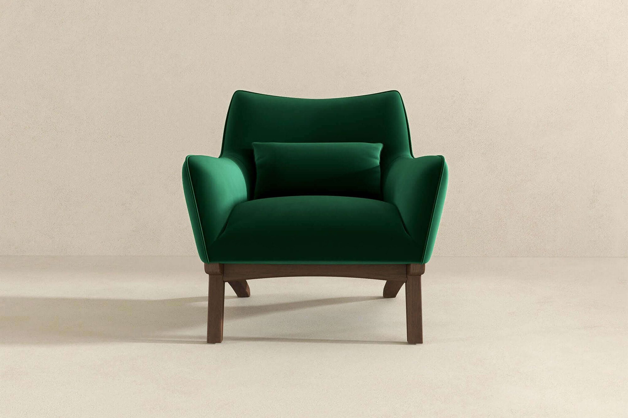 Ashcroft™ Brayden Mid-Century Modern Velvet Armchair - Dark Green