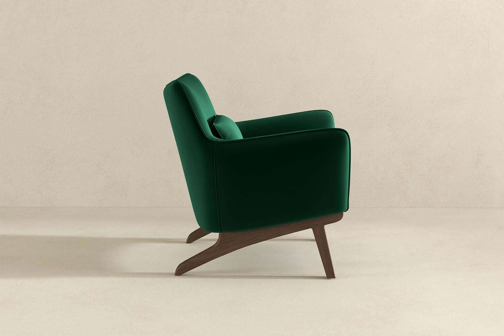 Ashcroft™ Brayden Mid-Century Modern Velvet Armchair - Dark Green