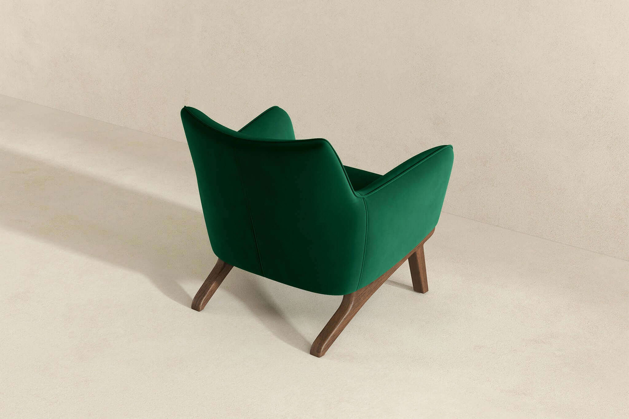 Ashcroft™ Brayden Mid-Century Modern Velvet Armchair - Dark Green