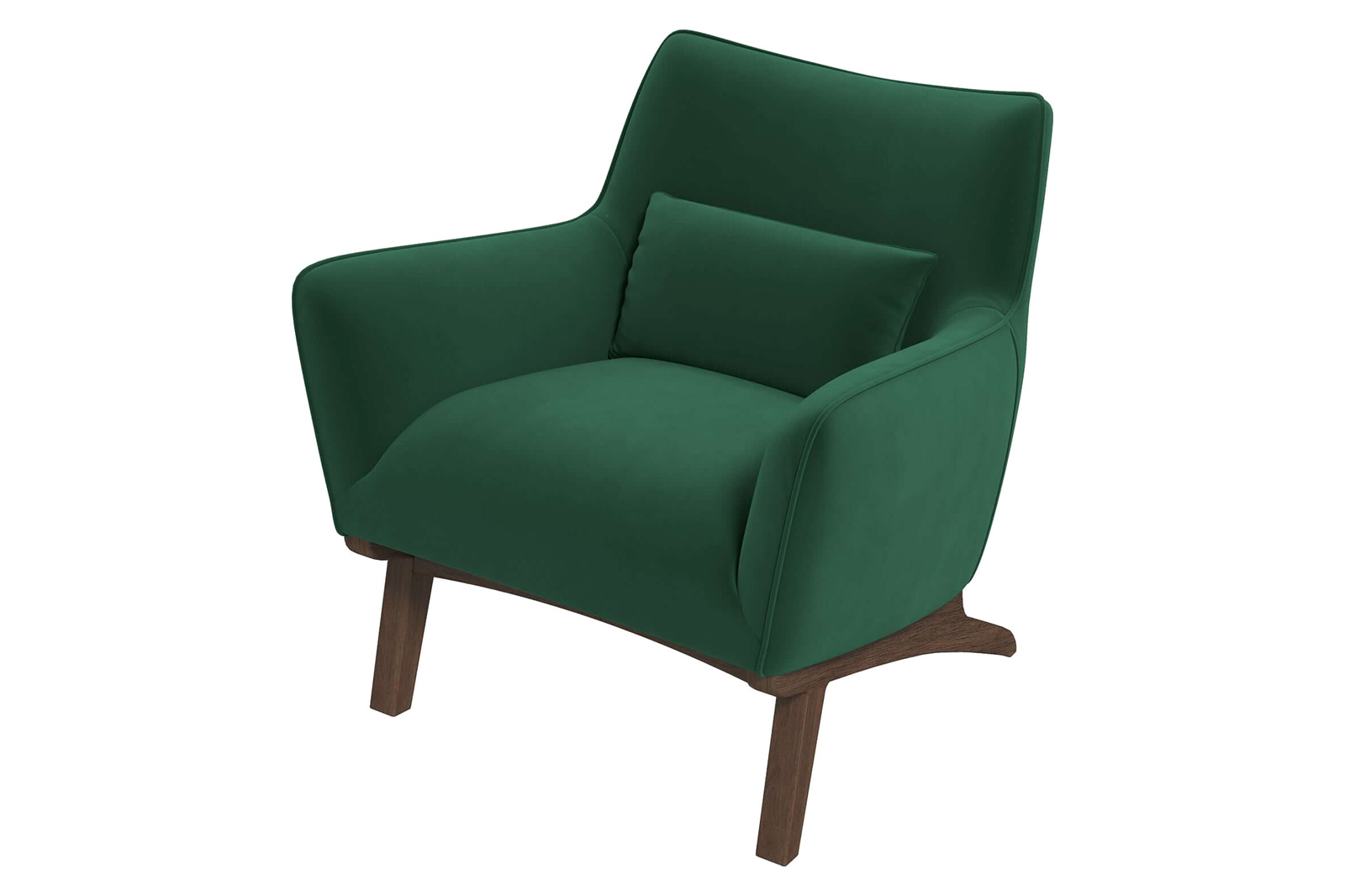 Ashcroft™ Brayden Mid-Century Modern Velvet Armchair - Dark Green