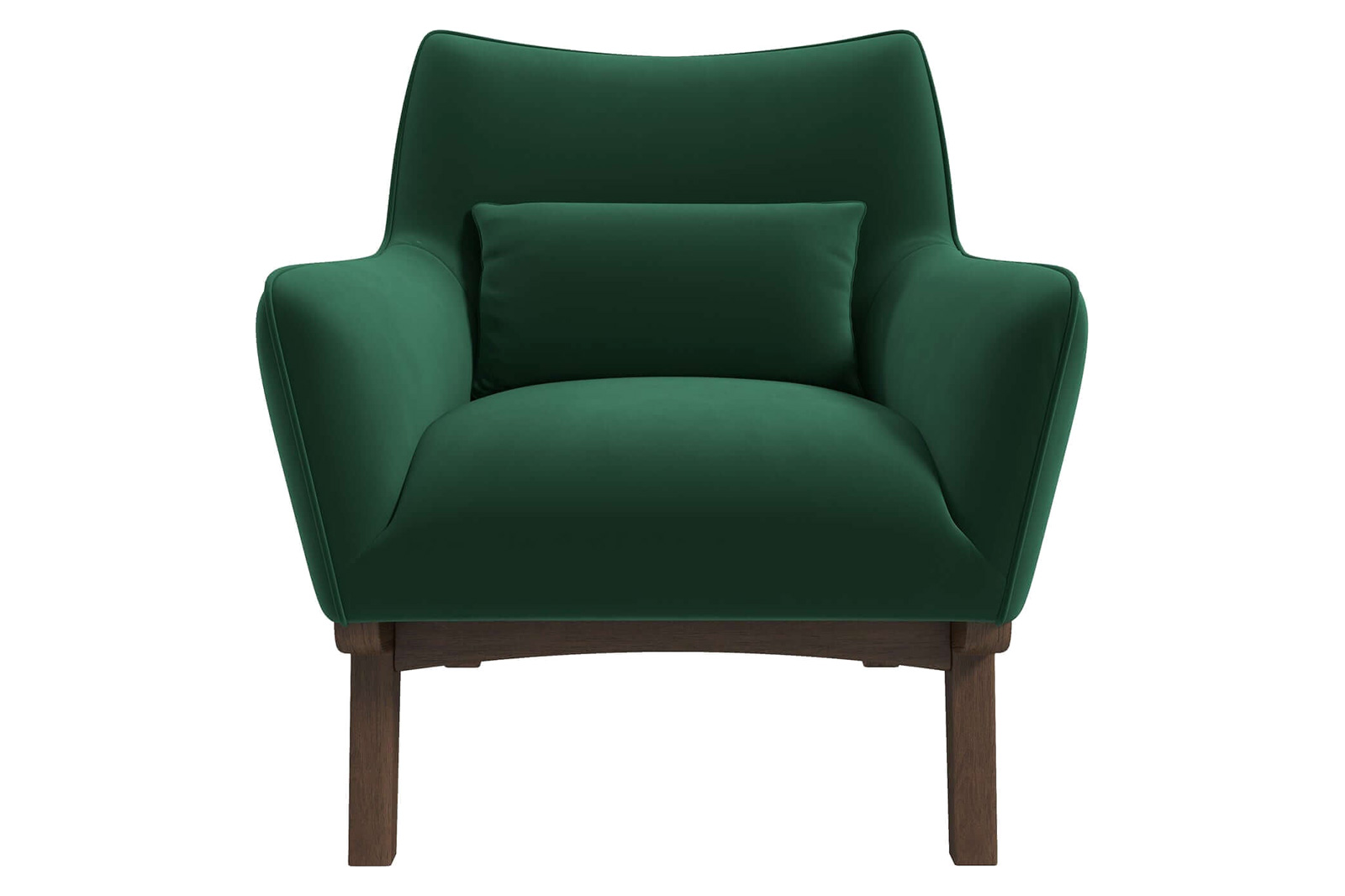 Ashcroft™ Brayden Mid-Century Modern Velvet Armchair - Dark Green