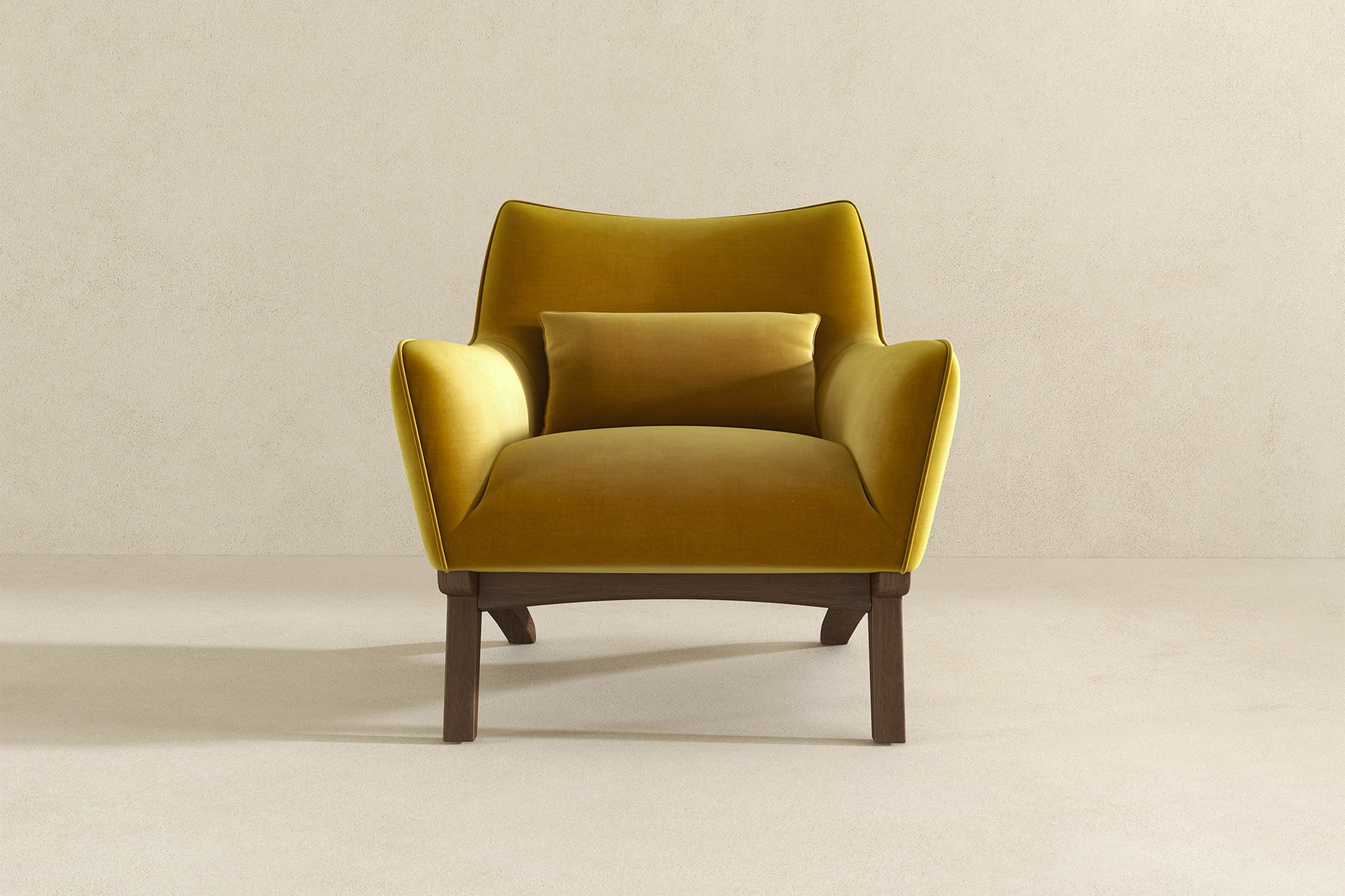 Ashcroft™ Brayden Mid-Century Modern Velvet Armchair - Gold