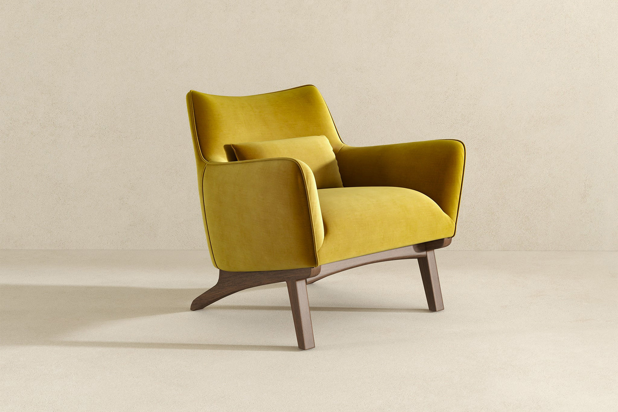 Ashcroft™ Brayden Mid-Century Modern Velvet Armchair - Gold