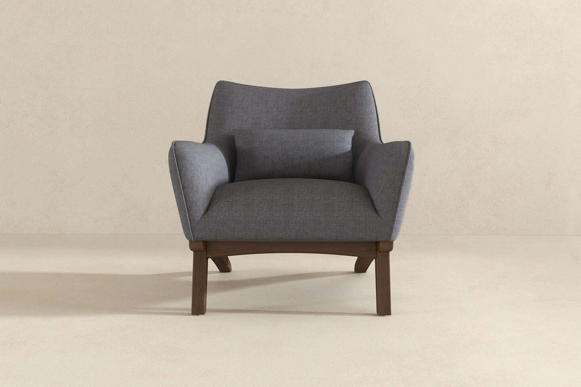 Ashcroft™ Brayden Mid-Century Modern Linen Armchair - Seaside Gray