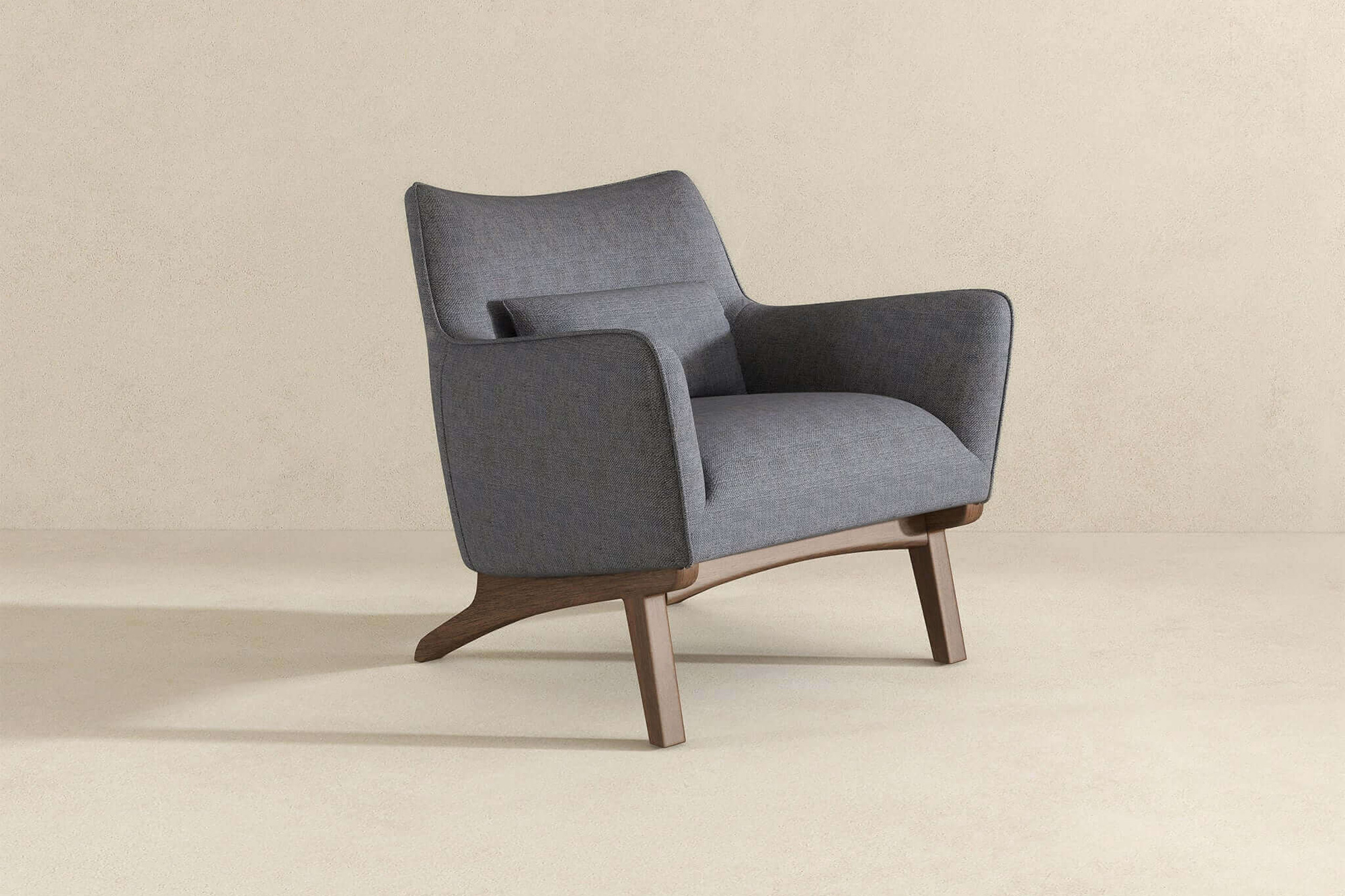 Ashcroft™ Brayden Mid-Century Modern Linen Armchair - Seaside Gray