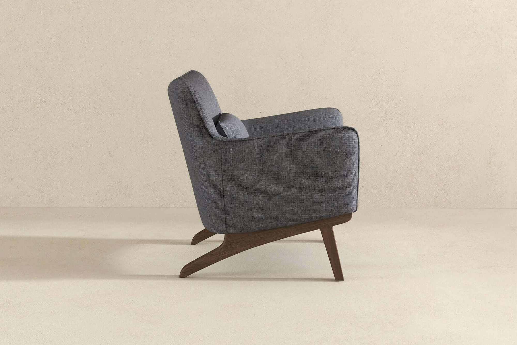 Ashcroft™ Brayden Mid-Century Modern Linen Armchair - Seaside Gray