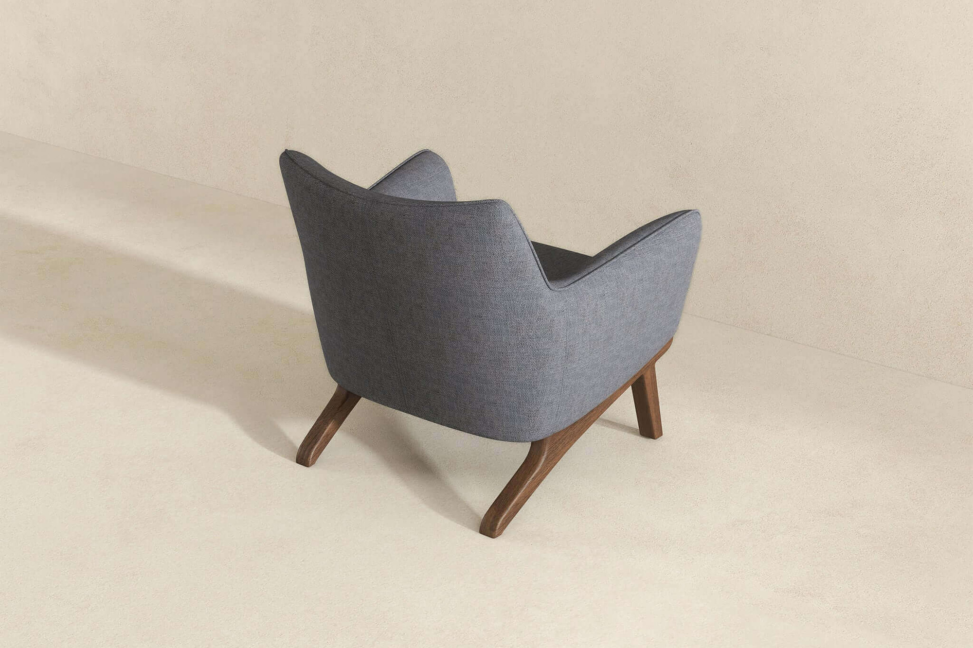 Ashcroft™ Brayden Mid-Century Modern Linen Armchair - Seaside Gray