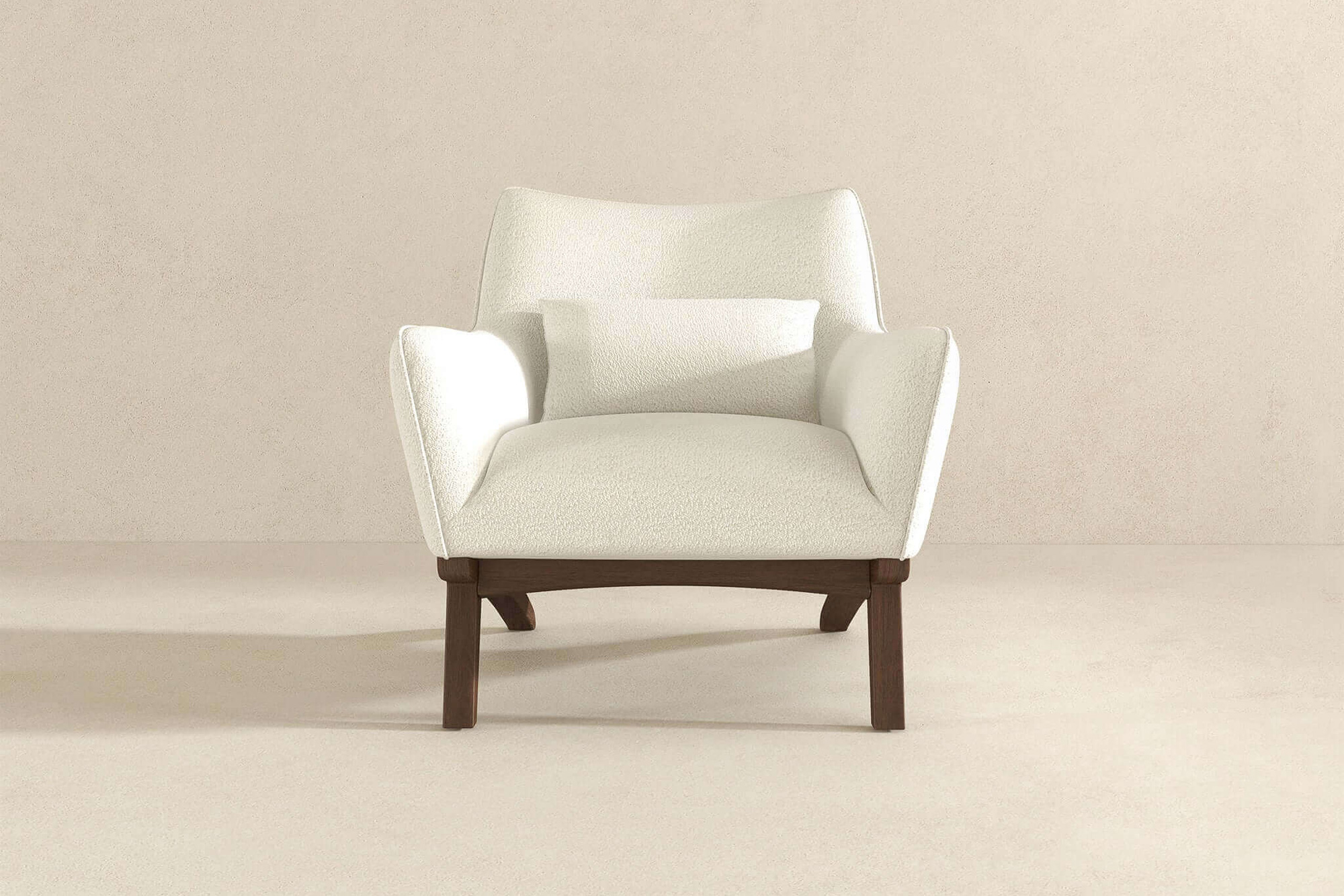 Ashcroft™ Brayden Mid-Century Modern Boucle Armchair - Beige