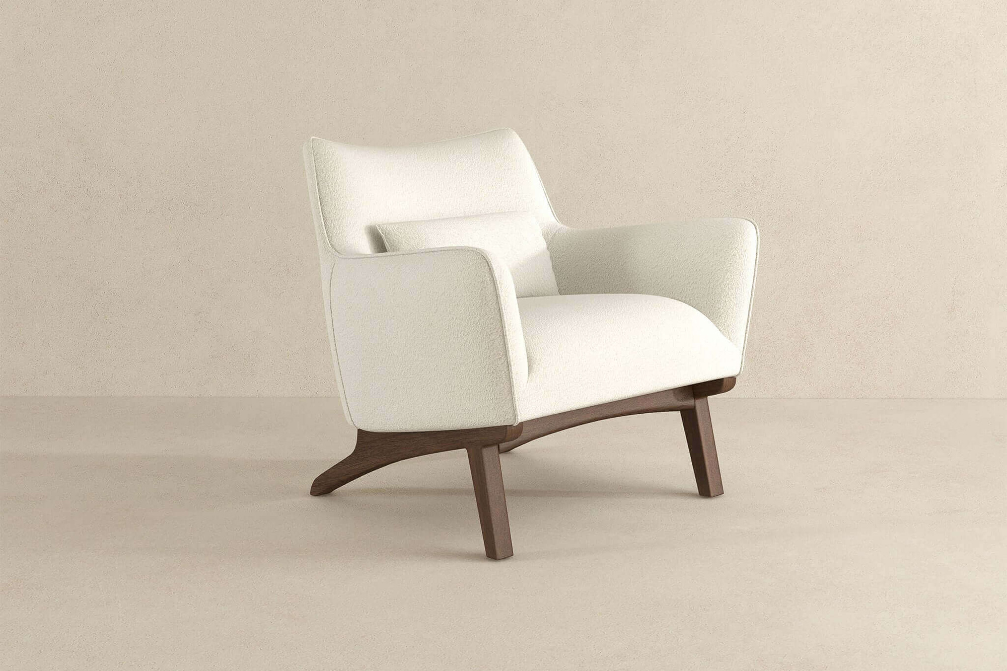 Ashcroft™ Brayden Mid-Century Modern Boucle Armchair - Beige