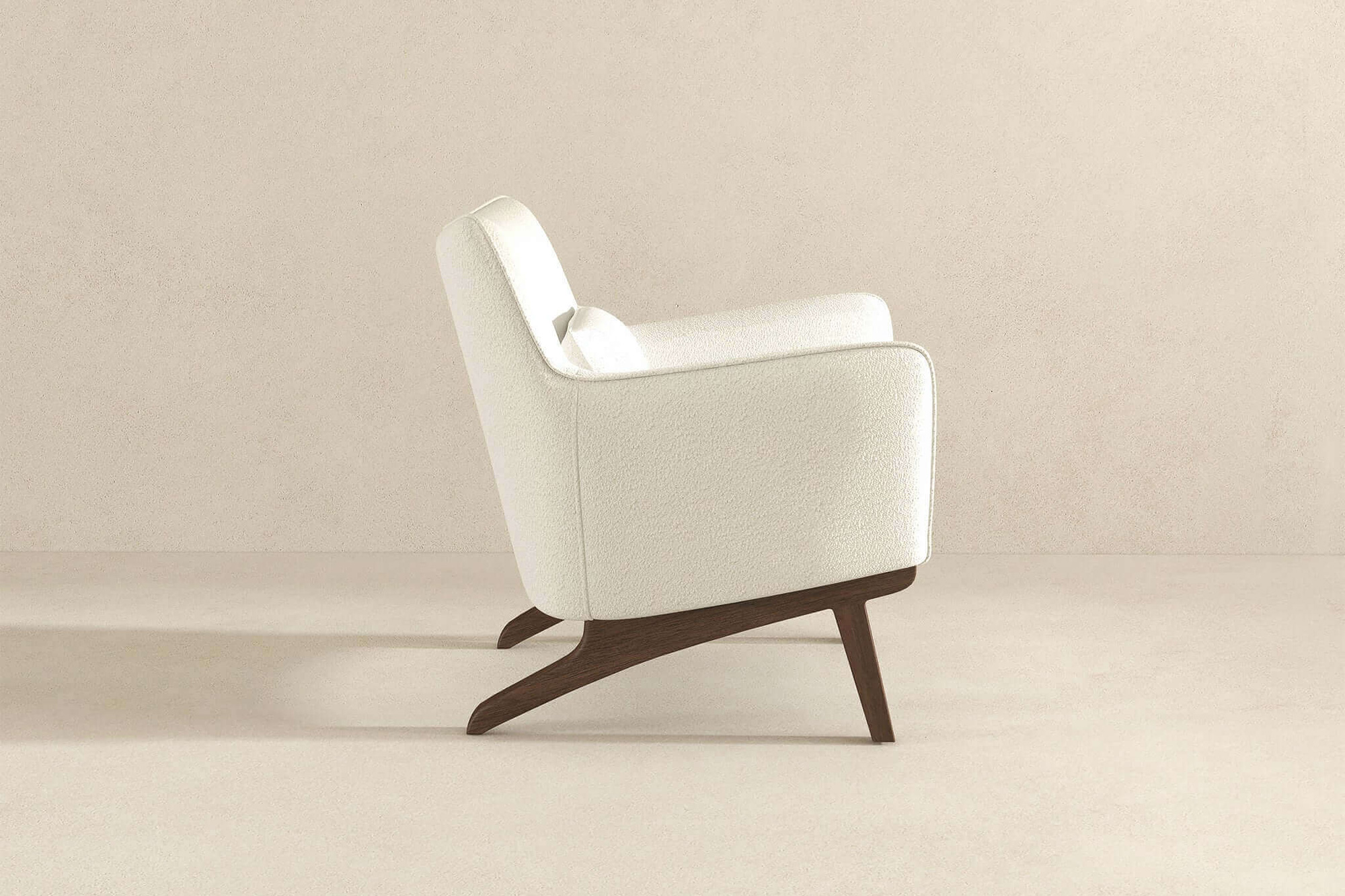 Ashcroft™ Brayden Mid-Century Modern Boucle Armchair - Beige