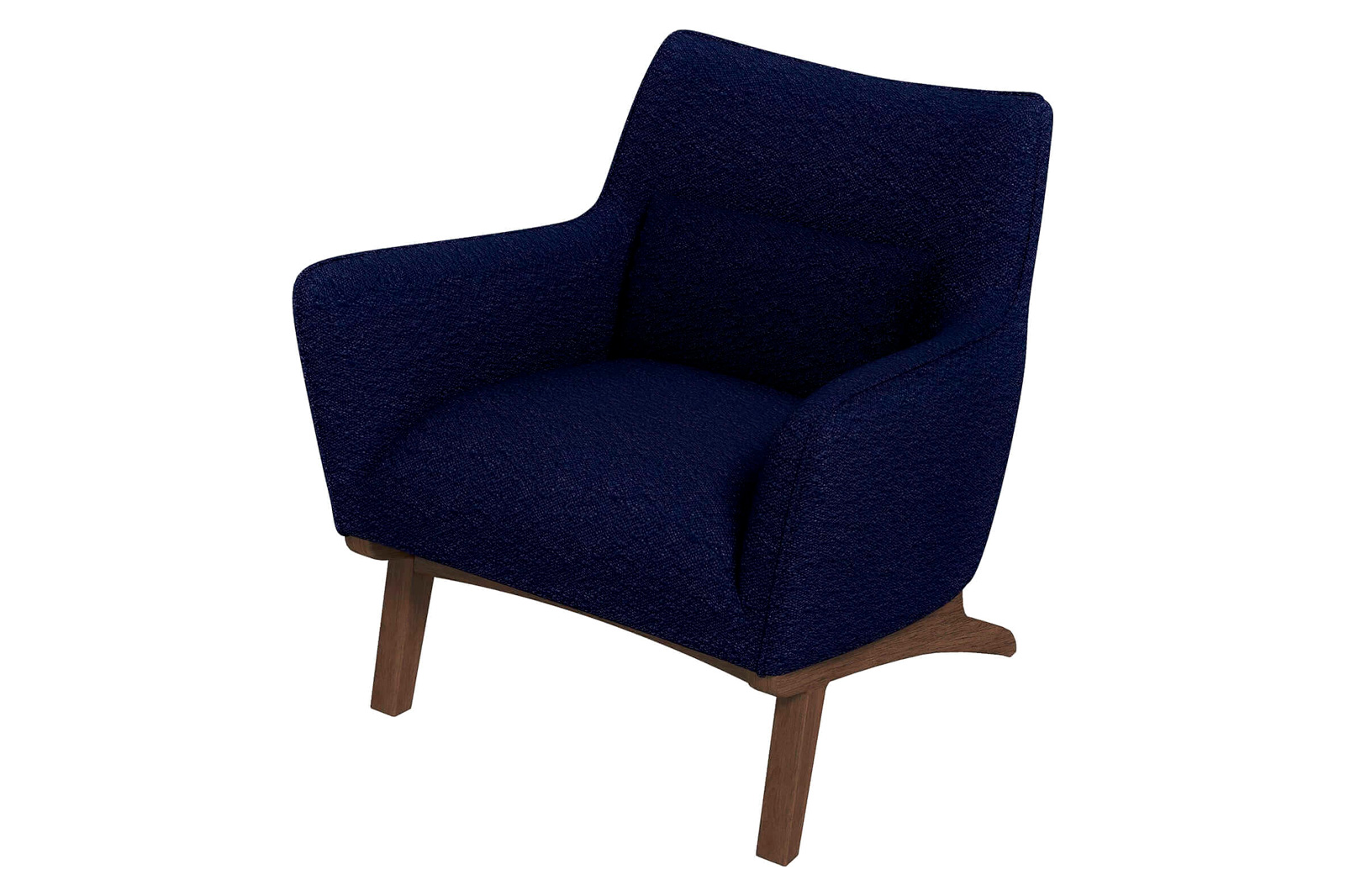 Ashcroft Brayden Mid-Century Modern Boucle Armchair - Dark Blue