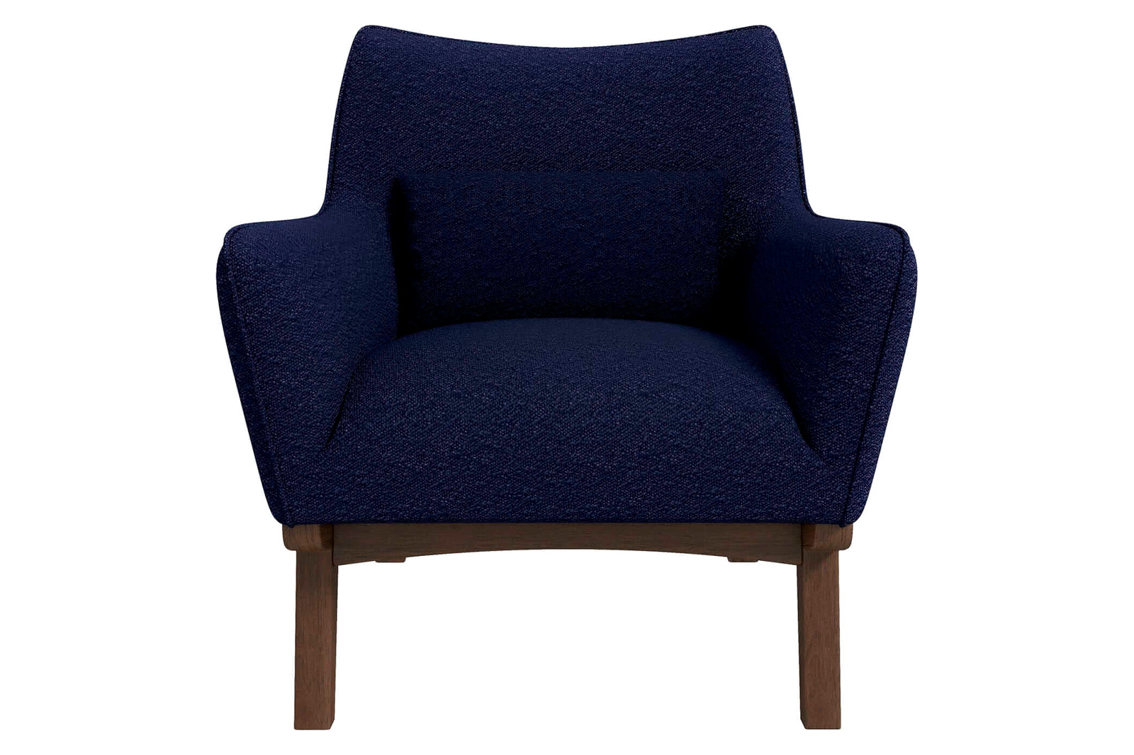 Ashcroft Brayden Mid-Century Modern Boucle Armchair - Dark Blue