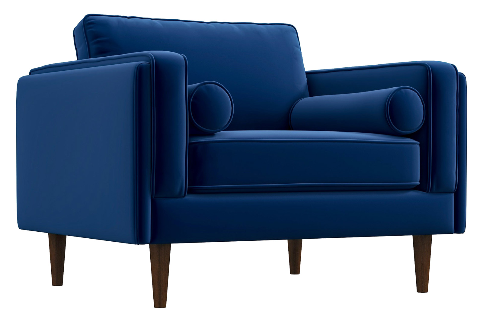 Ashcroft™ Amber Velvet Lounge Chair - Navy Blue