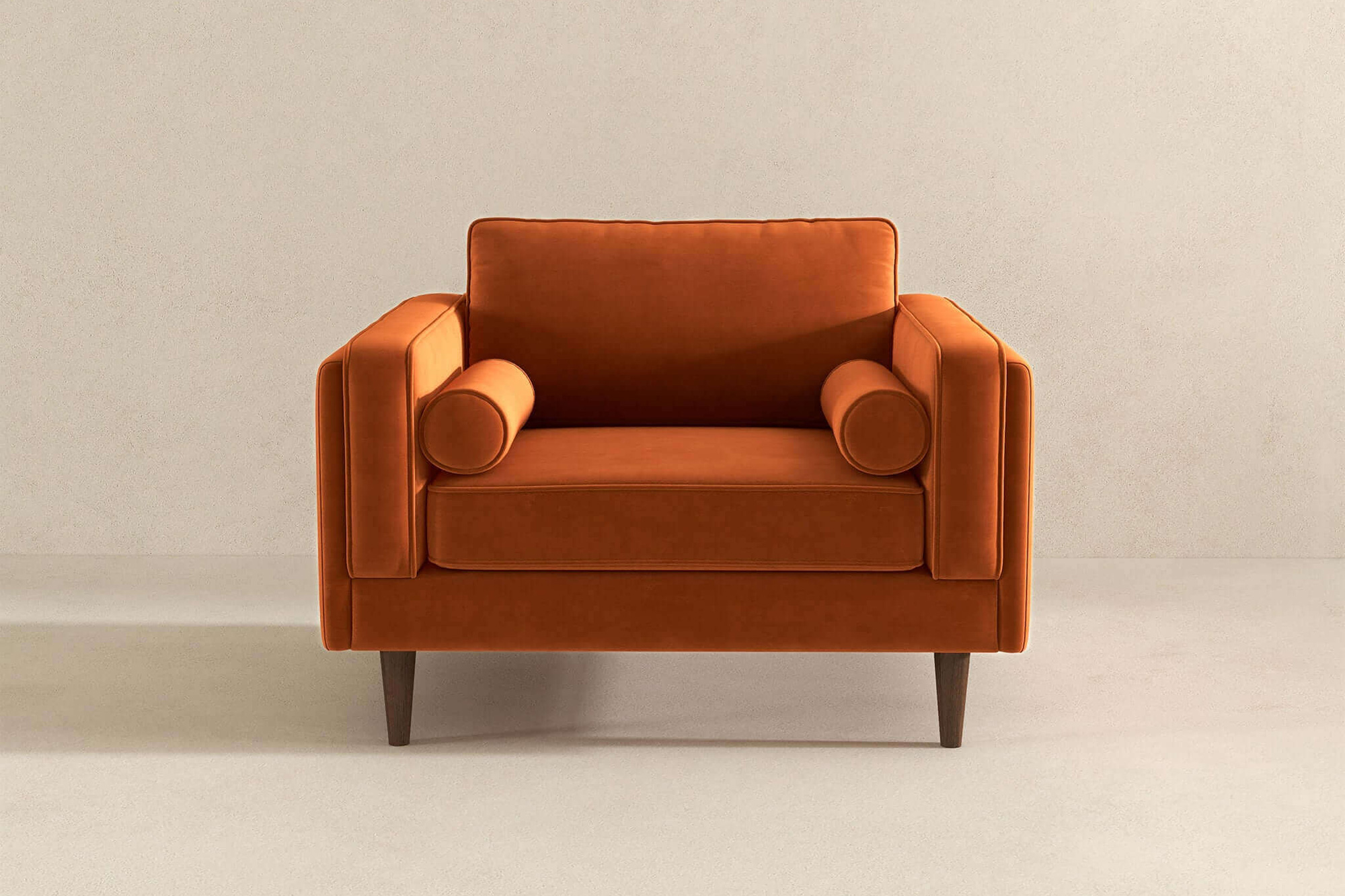 Ashcroft™ Amber Velvet Lounge Chair - Burnt Orange