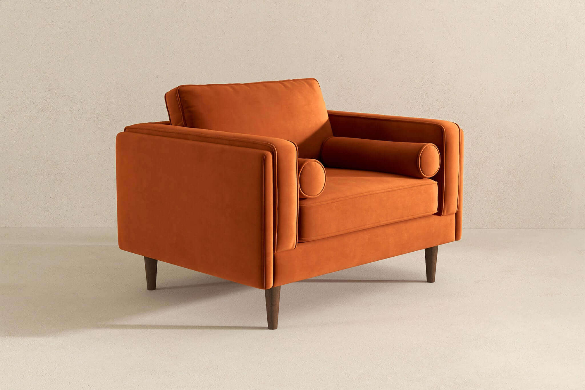 Ashcroft™ Amber Velvet Lounge Chair - Burnt Orange