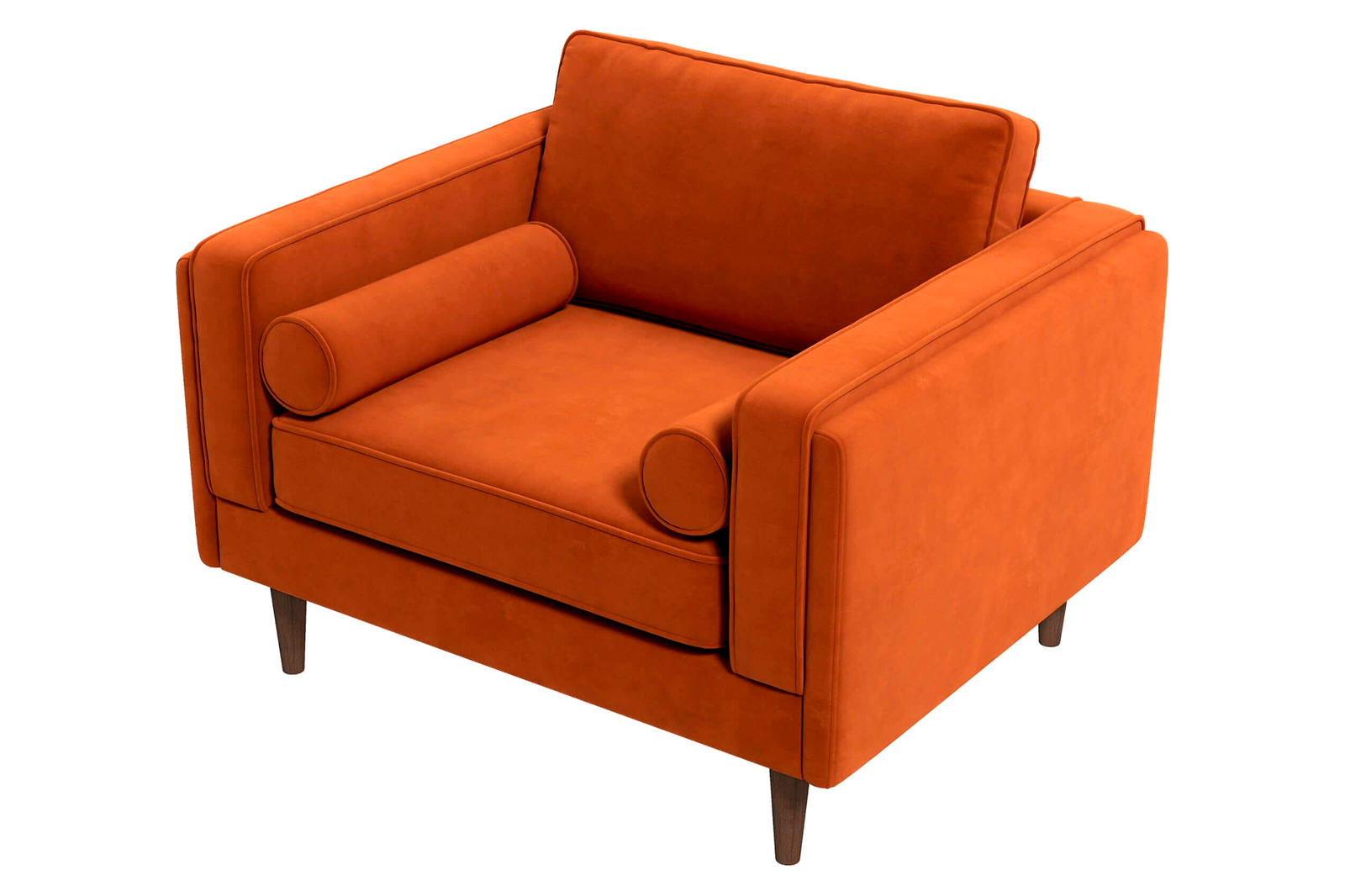 Ashcroft™ Amber Velvet Lounge Chair - Burnt Orange