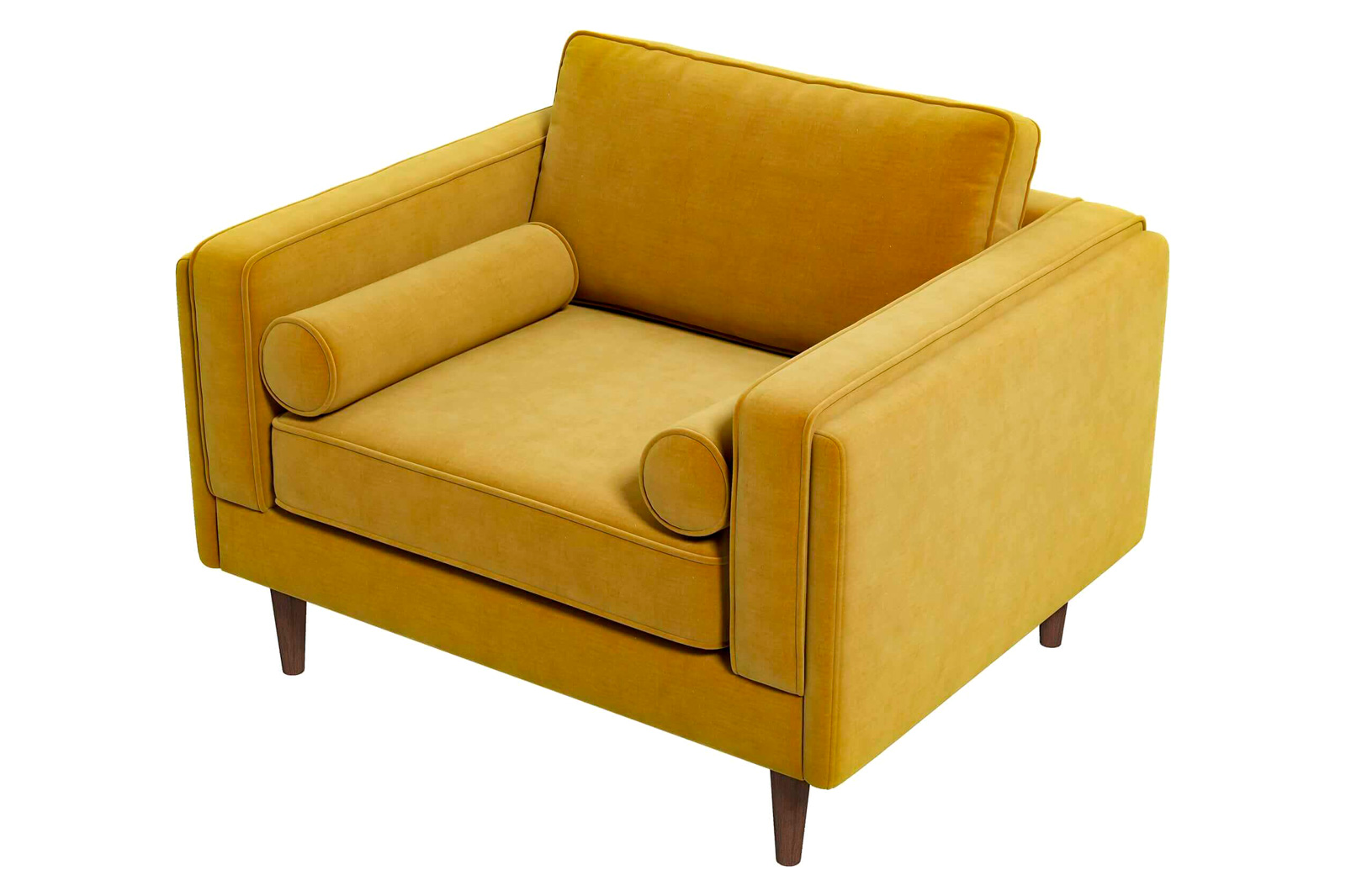 Ashcroft™ Amber Velvet Lounge Chair - Dark Yellow