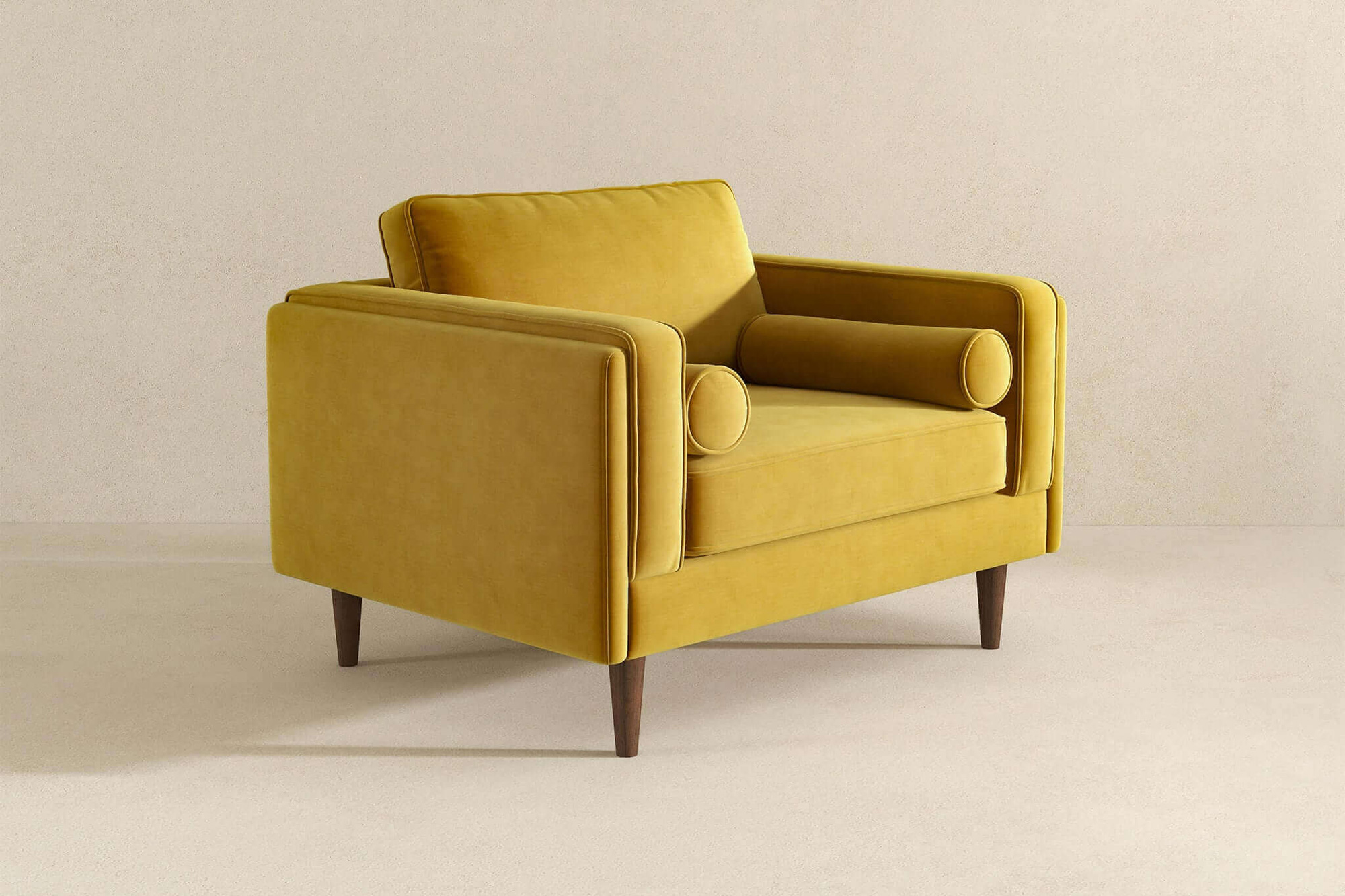 Ashcroft™ Amber Velvet Lounge Chair - Dark Yellow