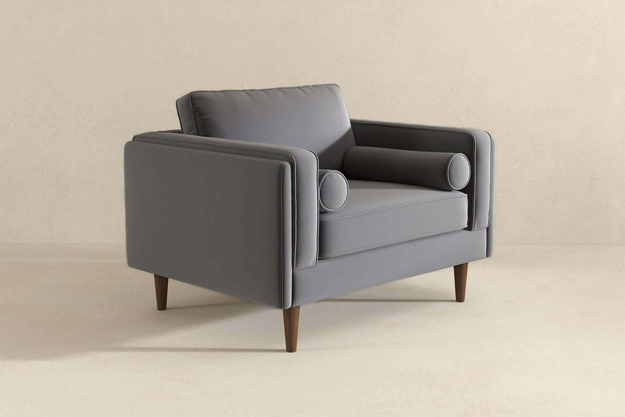 Ashcroft™ Amber Velvet Lounge Chair - Gray