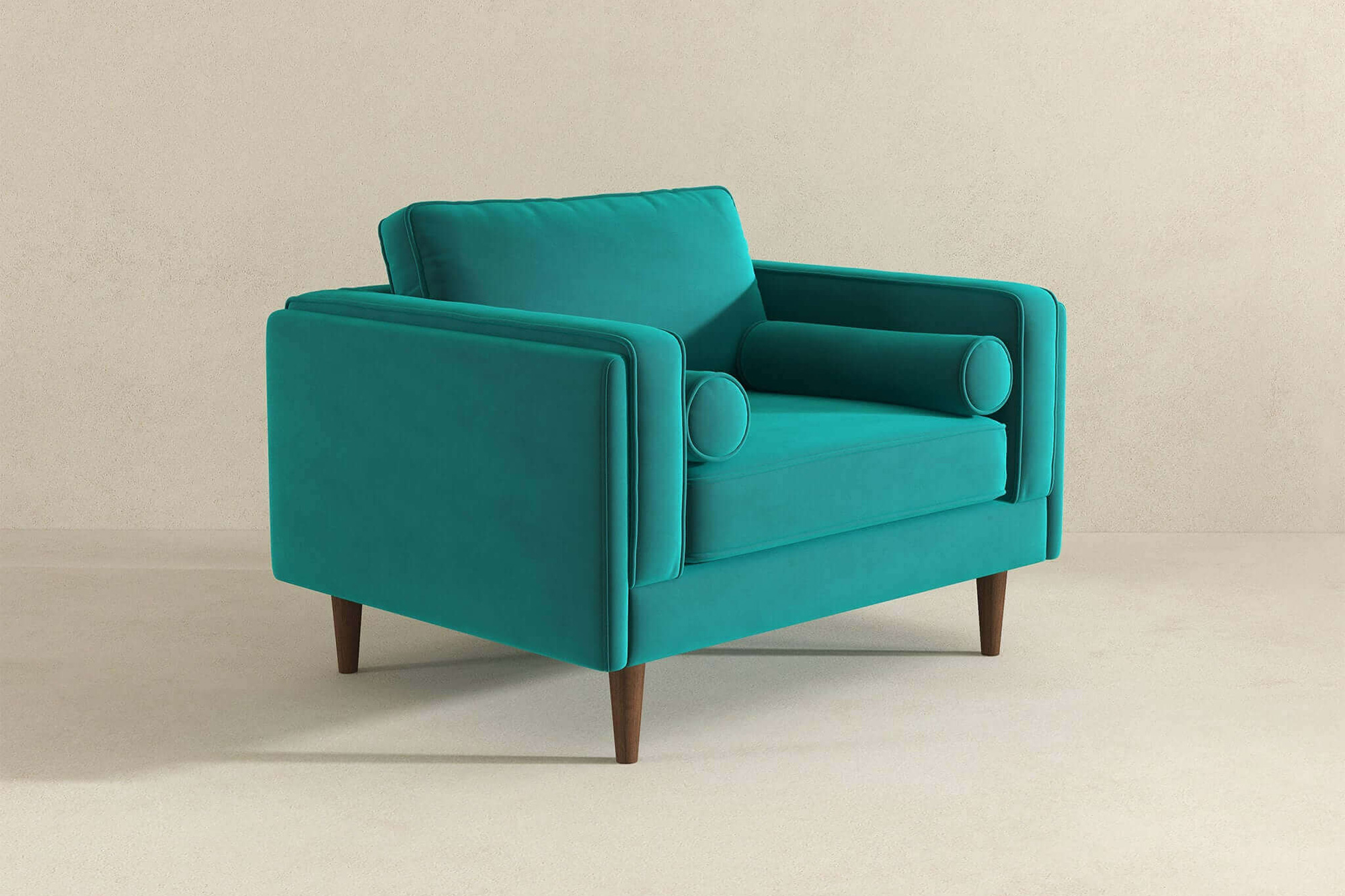 Ashcroft™ Amber Velvet Lounge Chair - Teal