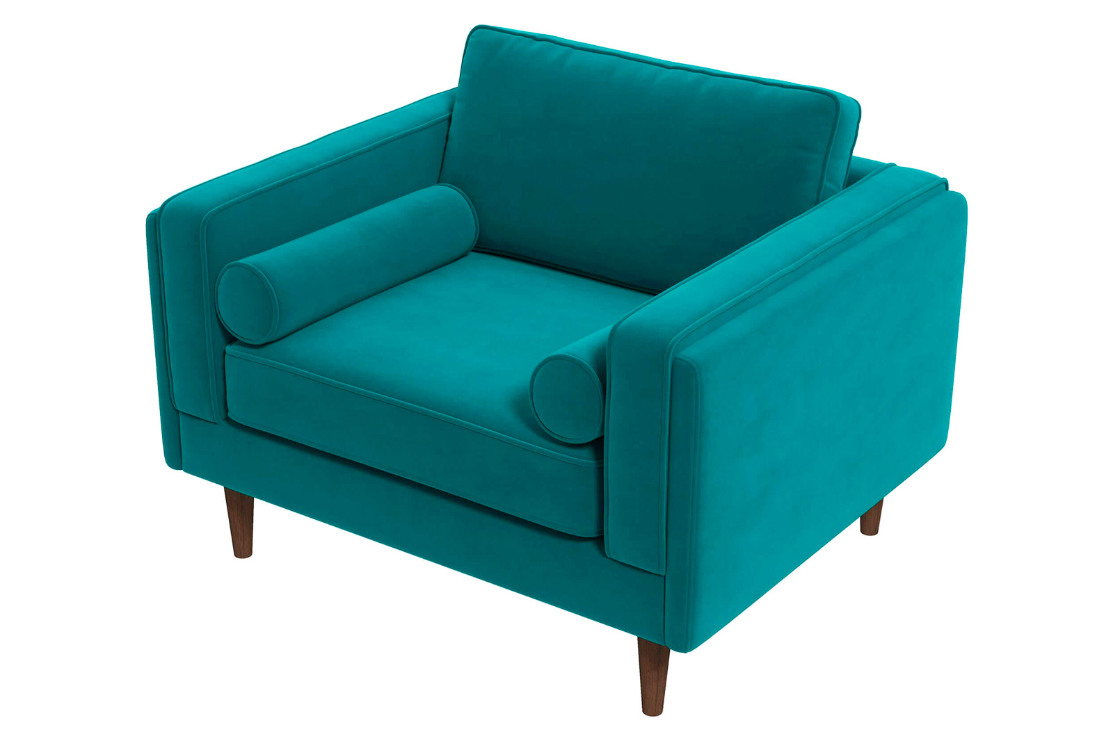 Ashcroft™ Amber Velvet Lounge Chair - Teal