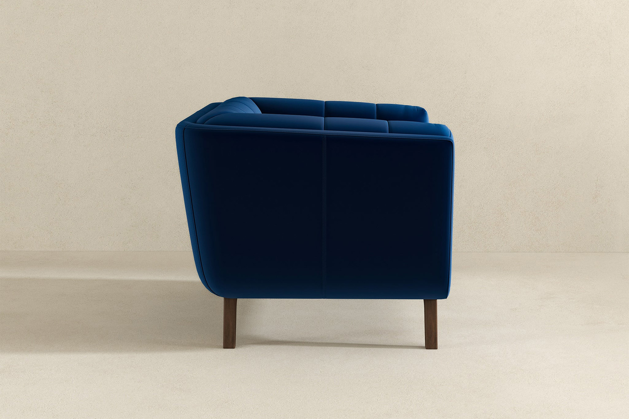 Ashcroft™ Addison Mid-Century Modern Velvet Lounge Chair - Dark Blue