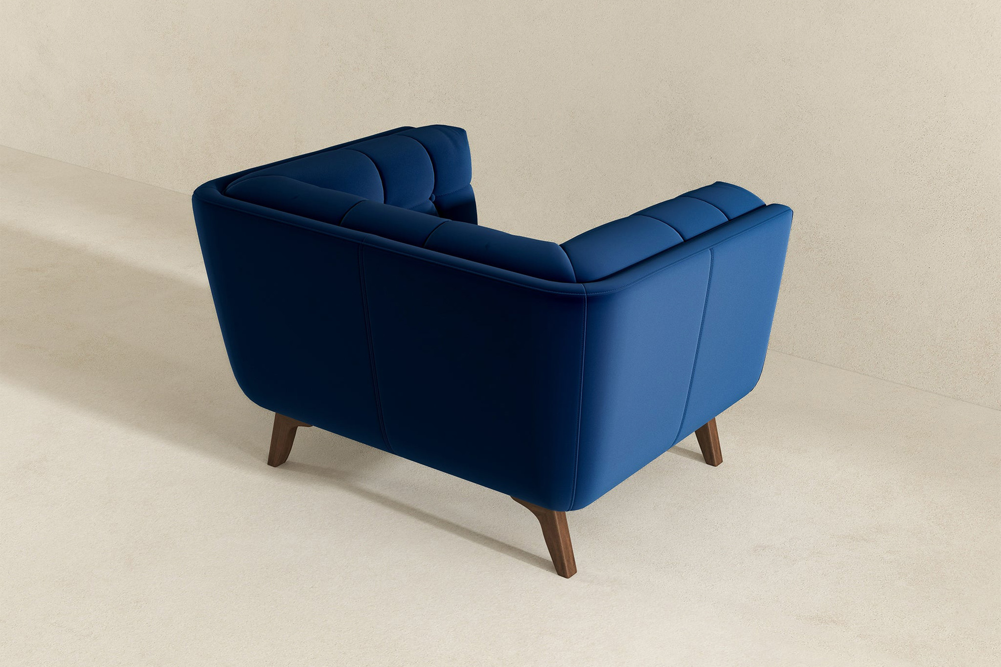 Ashcroft™ Addison Mid-Century Modern Velvet Lounge Chair - Dark Blue