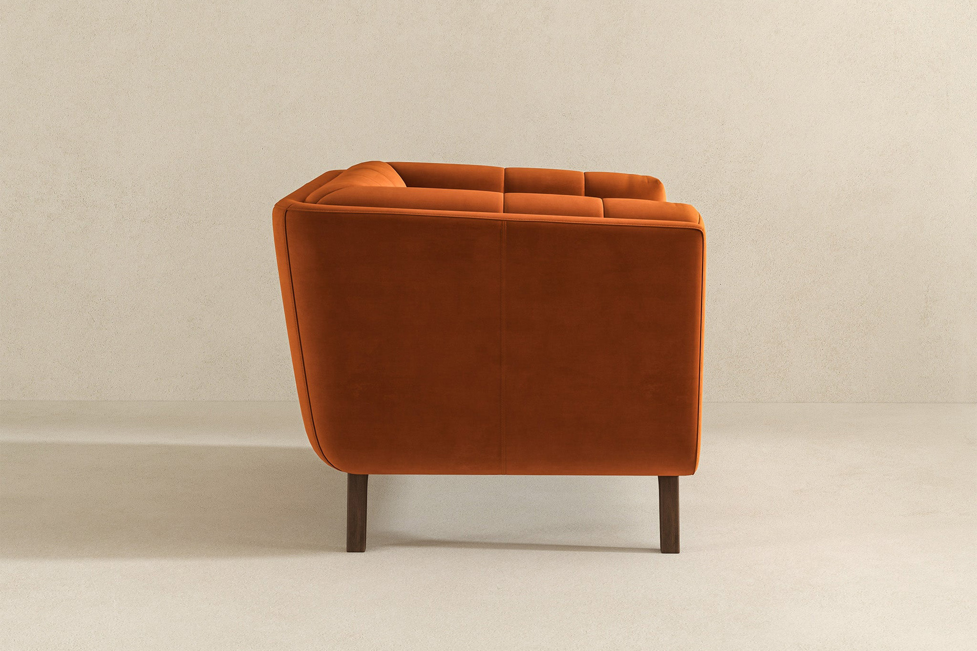 Ashcroft™ Addison Mid-Century Modern Velvet Lounge Chair - Burnt Orange