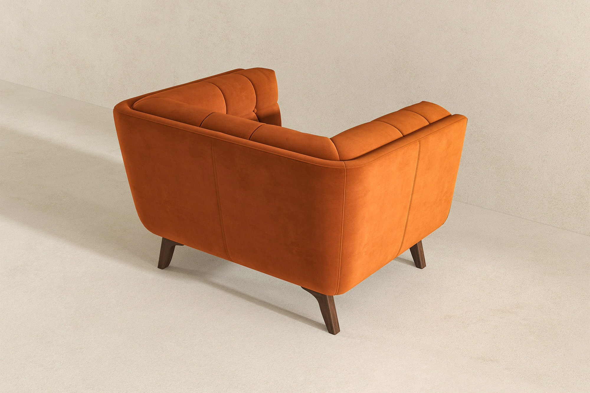 Ashcroft™ Addison Mid-Century Modern Velvet Lounge Chair - Burnt Orange