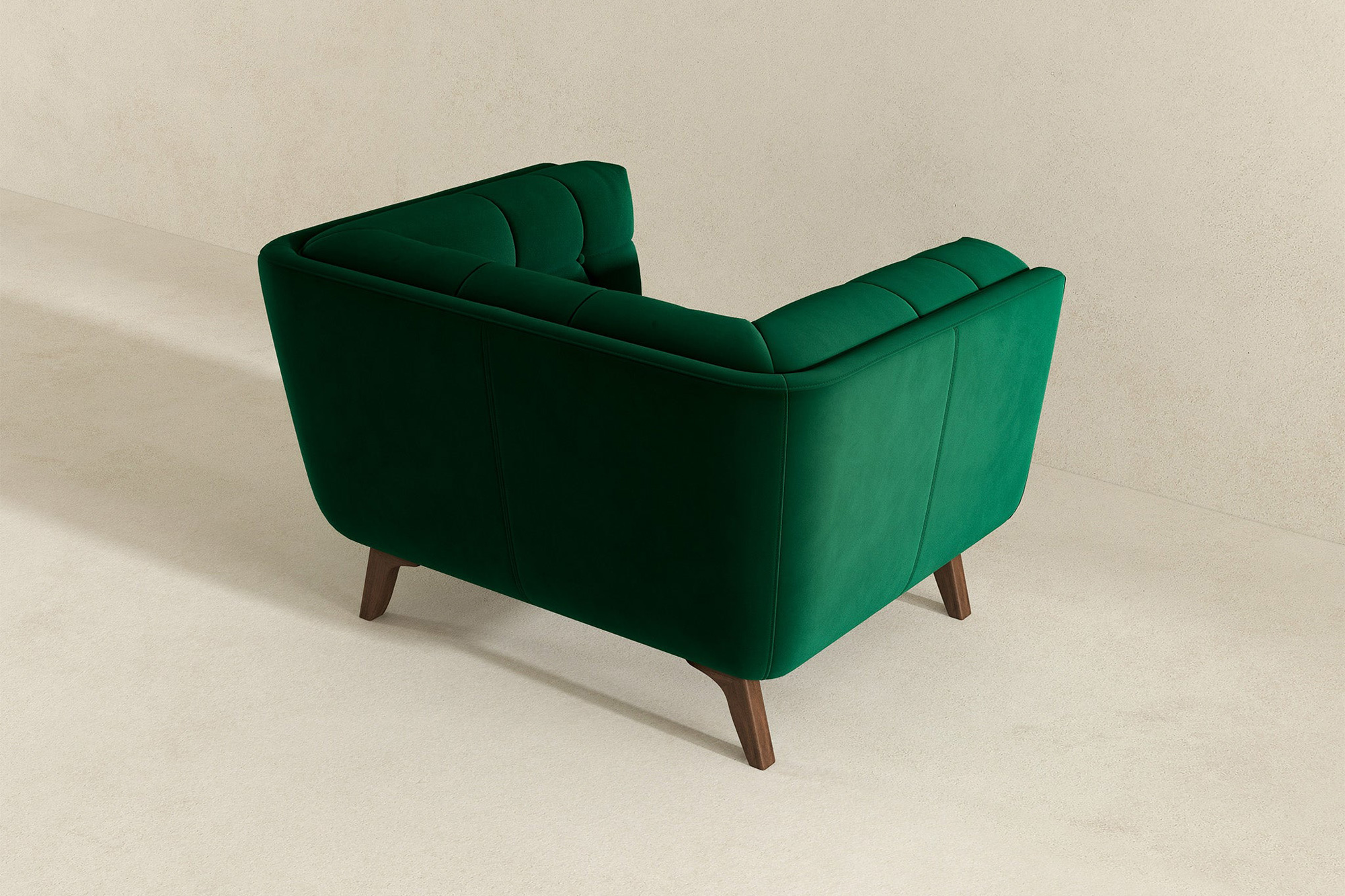 Ashcroft™ Addison Mid-Century Modern Velvet Lounge Chair - Dark Green