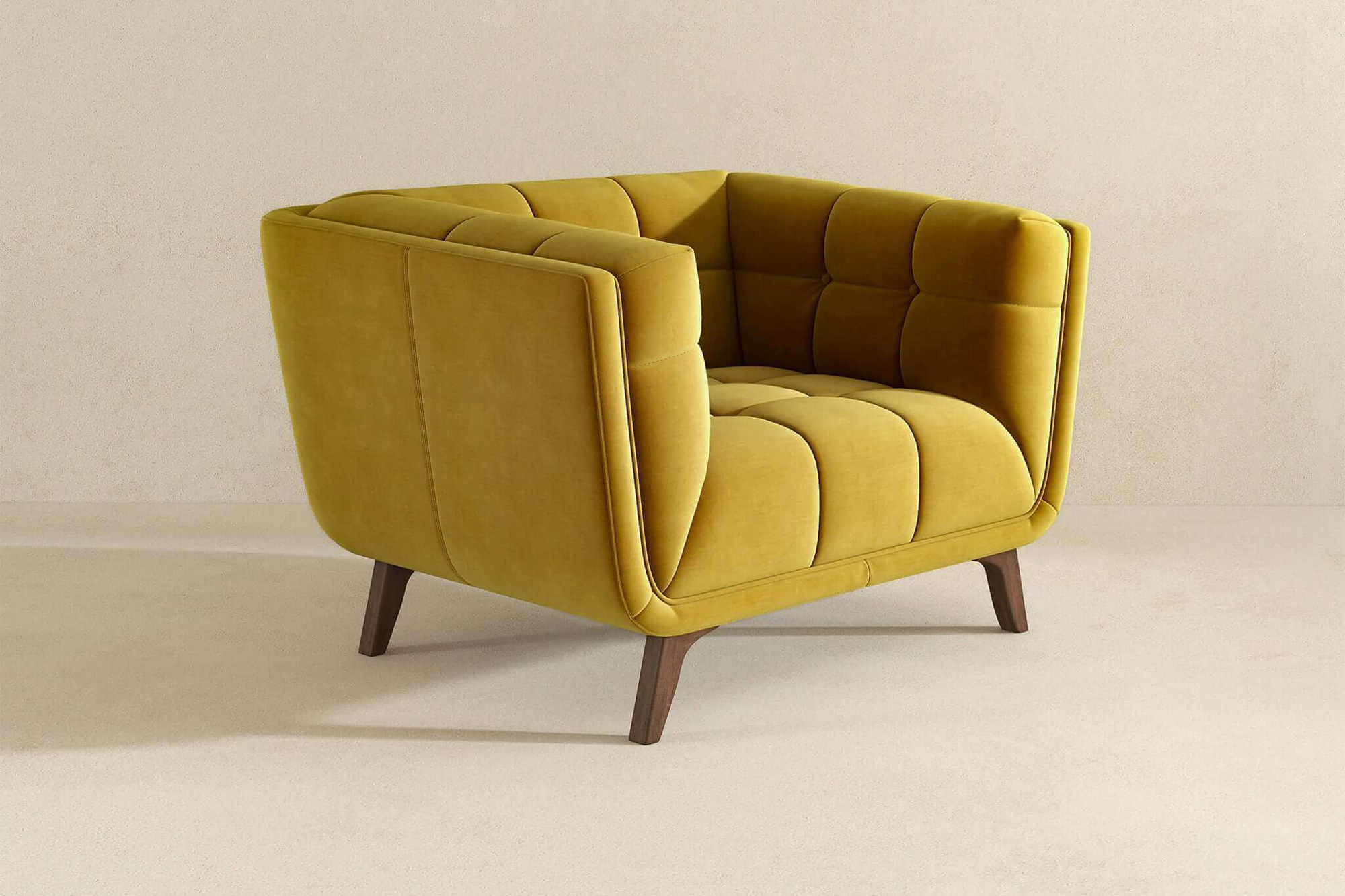 Ashcroft™ Addison Mid-Century Modern Velvet Lounge Chair - Gold