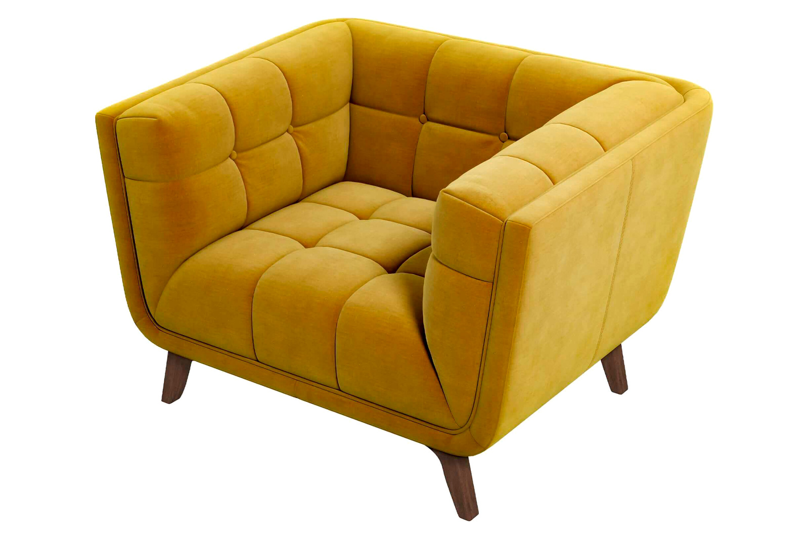 Ashcroft™ Addison Mid-Century Modern Velvet Lounge Chair - Gold